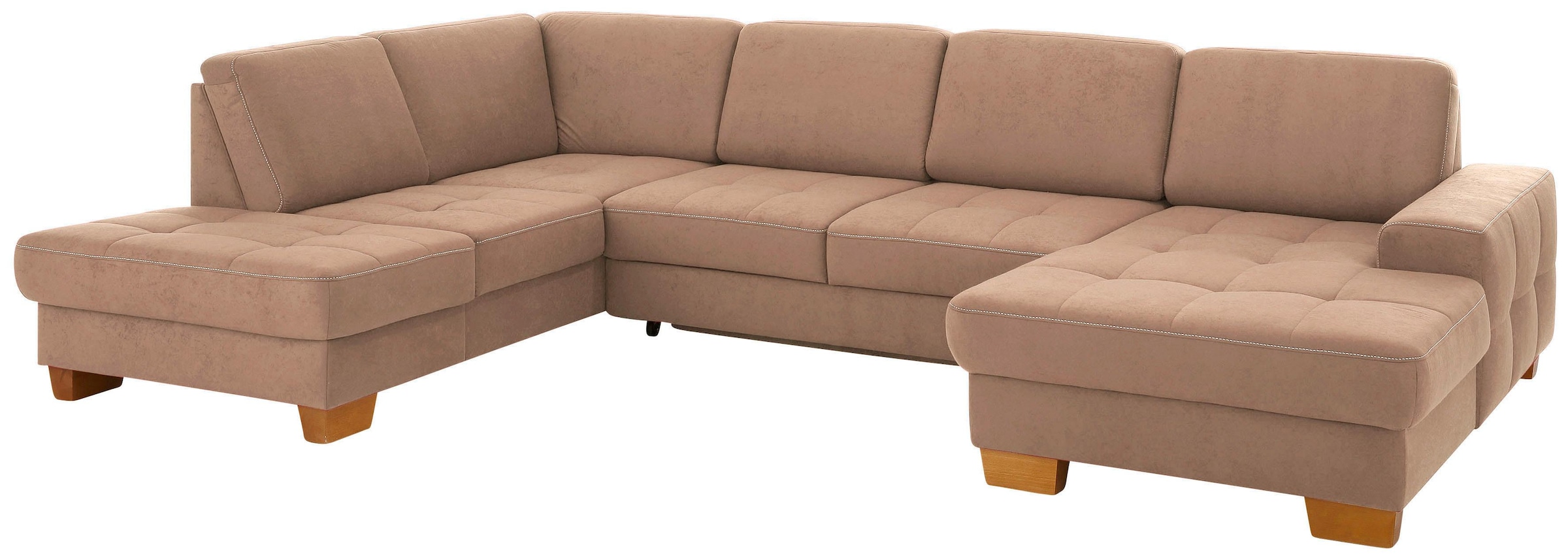 Home affaire Wohnlandschaft »Puccini U-Form« mit Federkern, Sitztiefenverstellung, Kontrastnaht