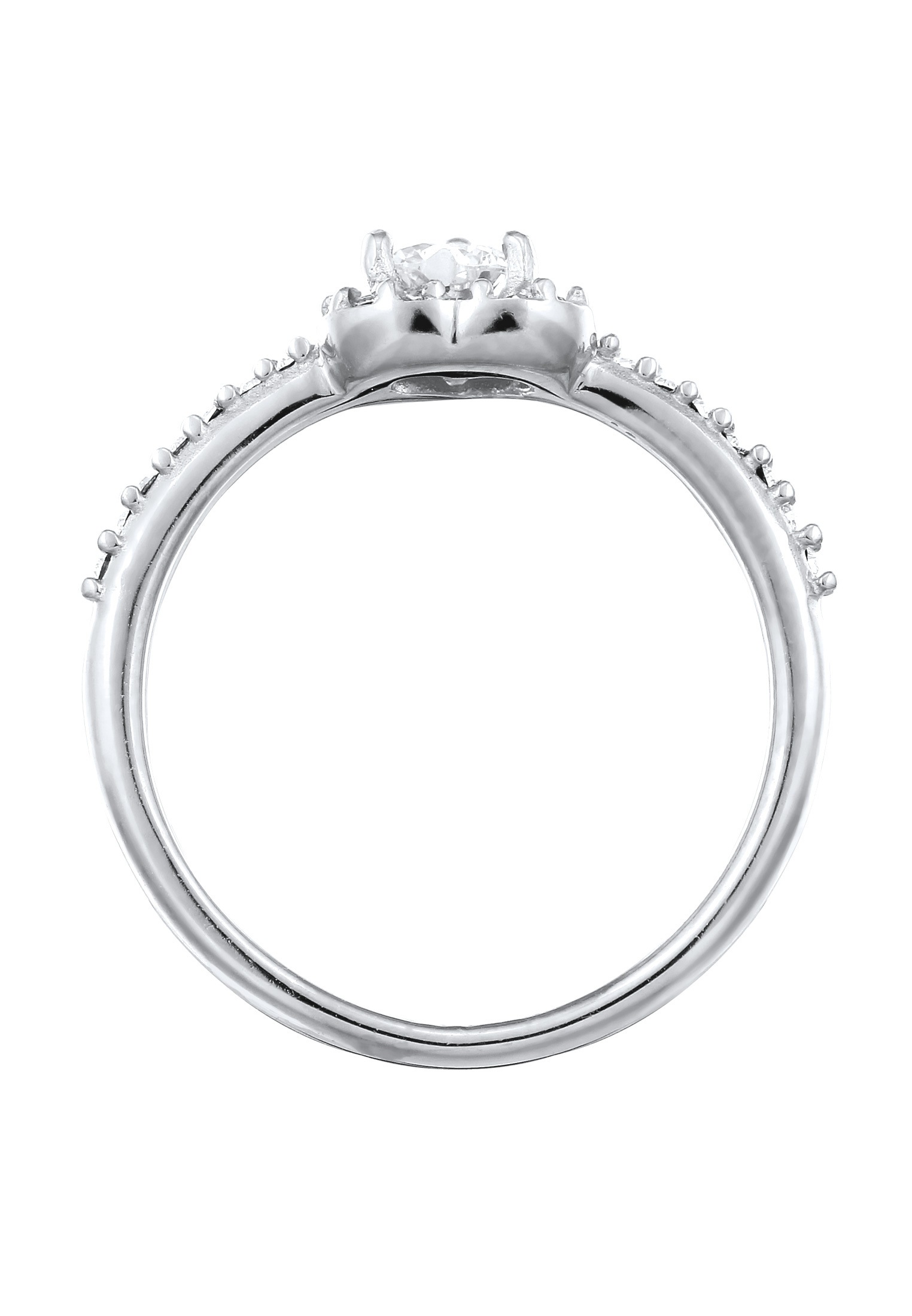 Elli Silberring »Ring Herz Zirkonia Weiß 925 Sterling Silber«