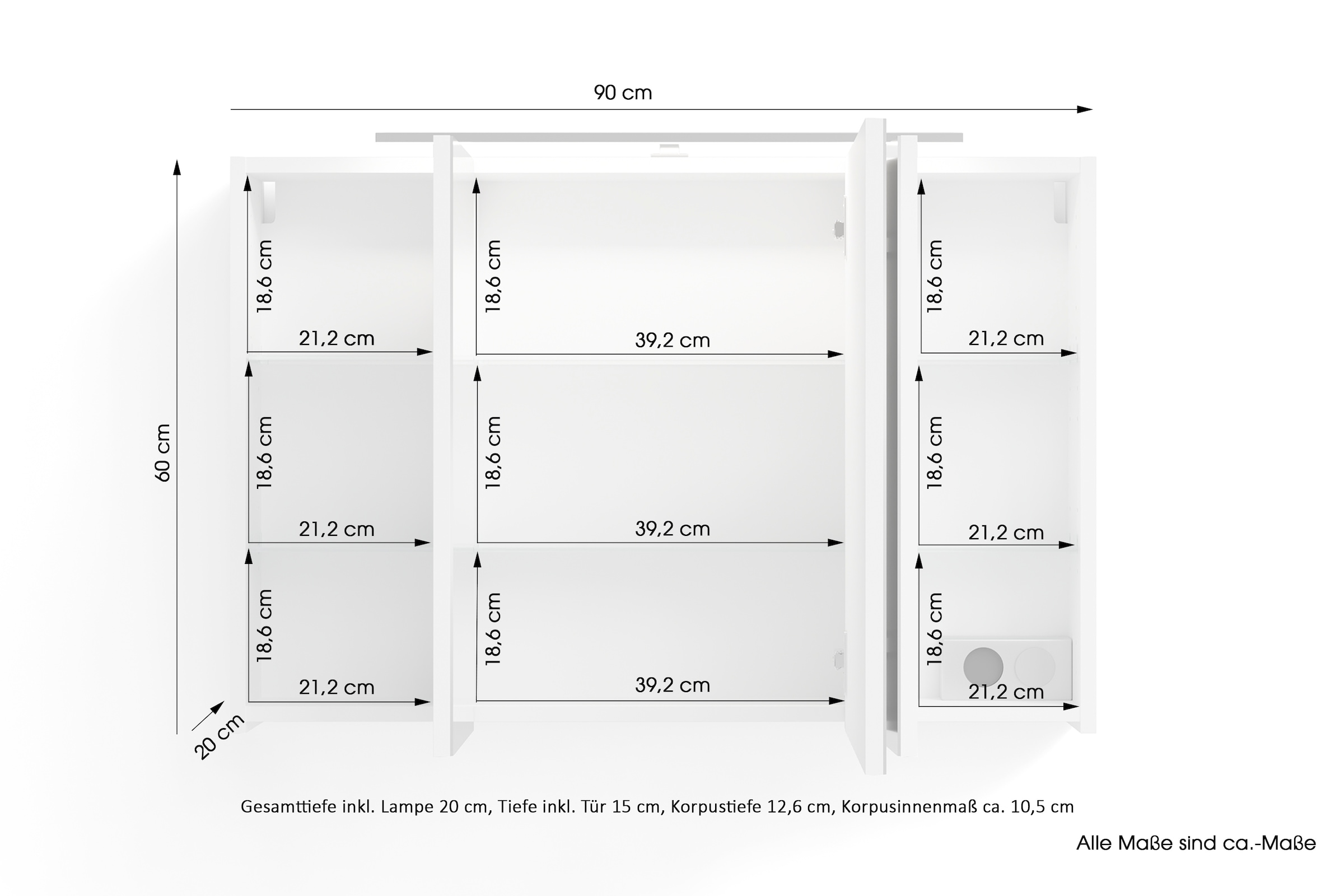 byLIVING Spiegelschrank »Serie Spree, in vielen Breiten erhältlich«