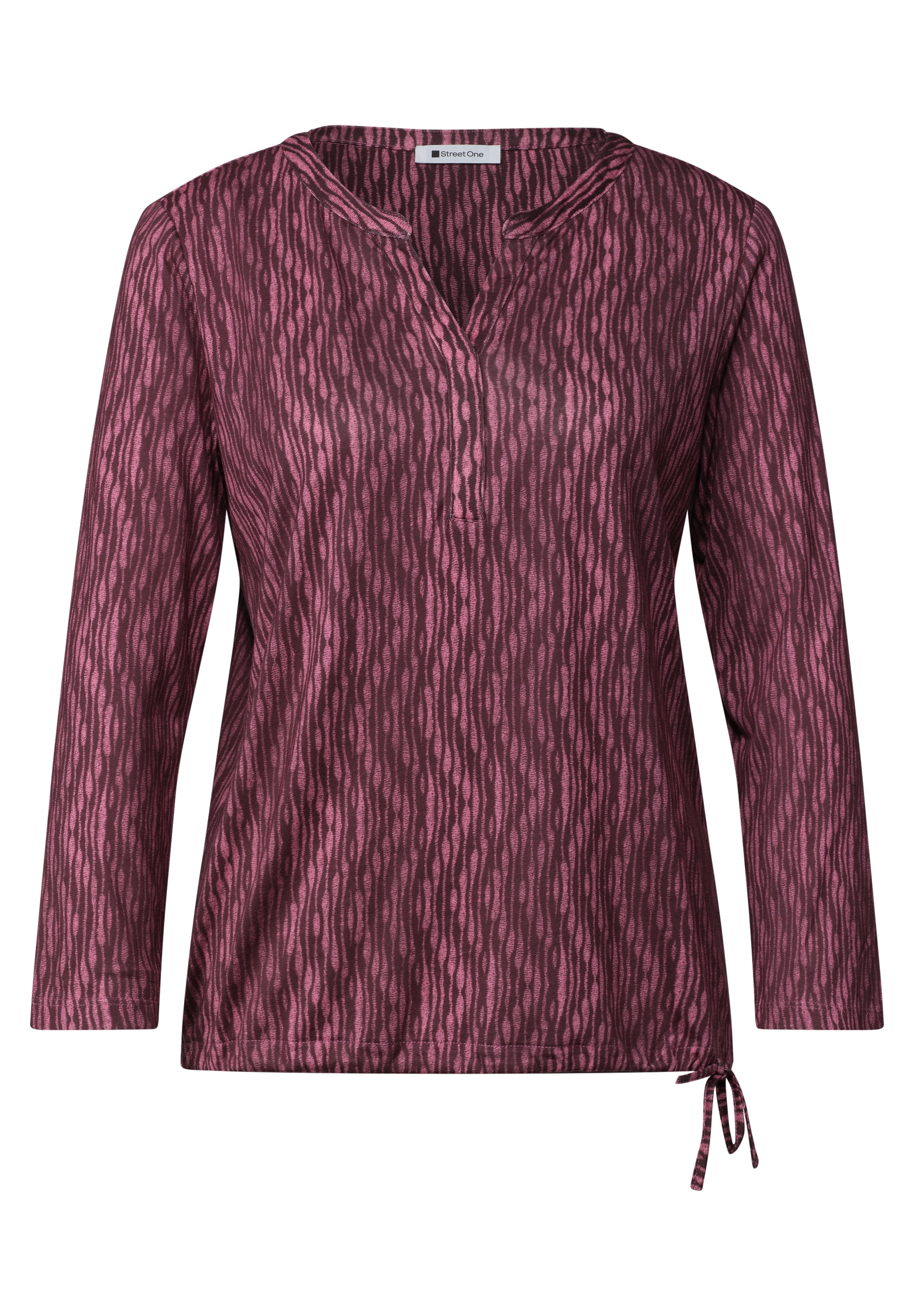 STREET ONE 3/4-Arm-Shirt Sommershirt mit Split Neck und Print