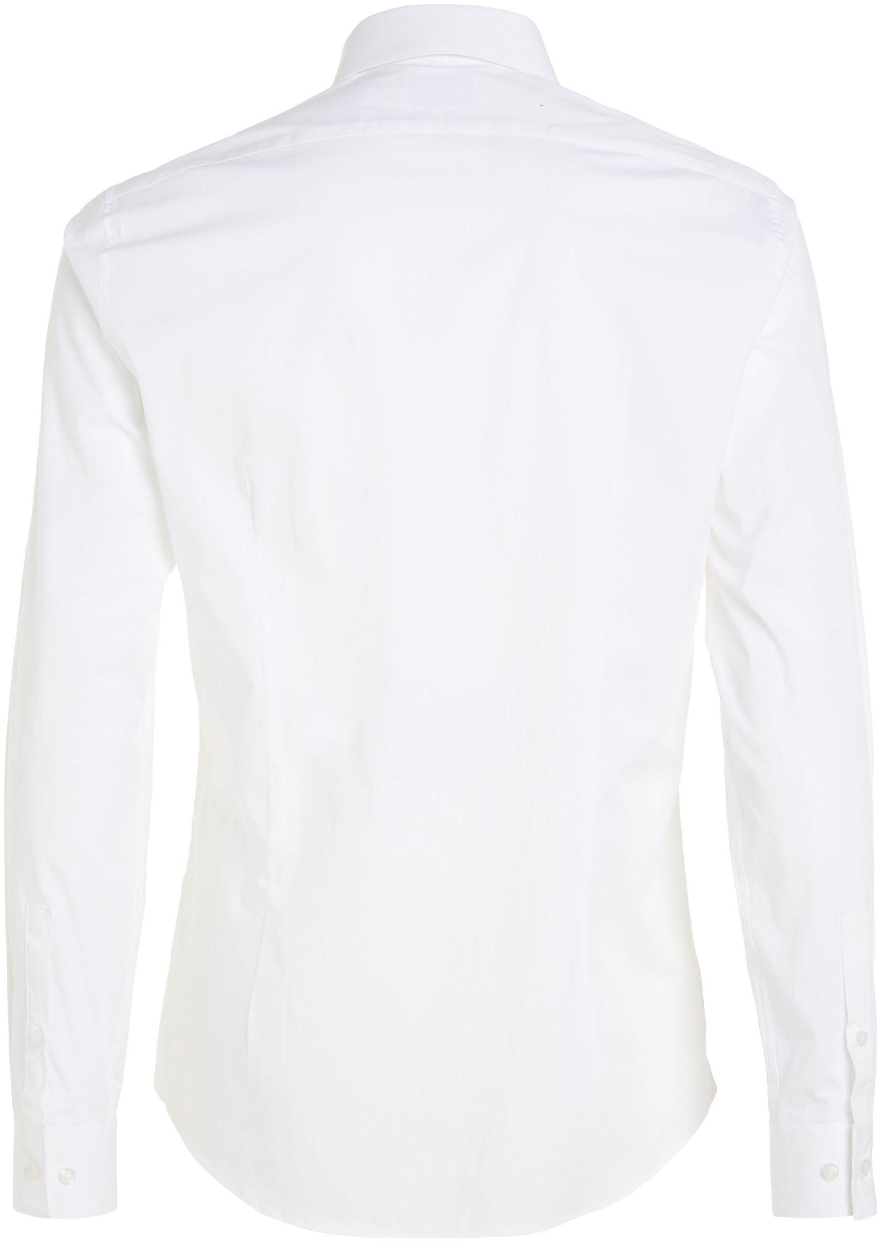 Calvin Klein Businesshemd »POPLIN STRETCH SLIM SHIRT«, mit Kentkragen, Logoprint auf Brusthöhe