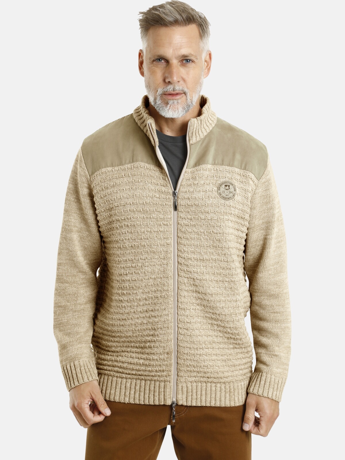Jan Vanderstorm Strickjacke »GYLFE«, mit Zwei-Wege-Reißverschluss