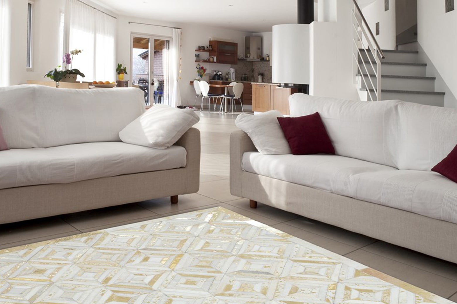 calo-deluxe Fellteppich »Scarllet 410«, rechteckig, 8 mm Höhe, echtes Rinderfell, Wohnzimmer