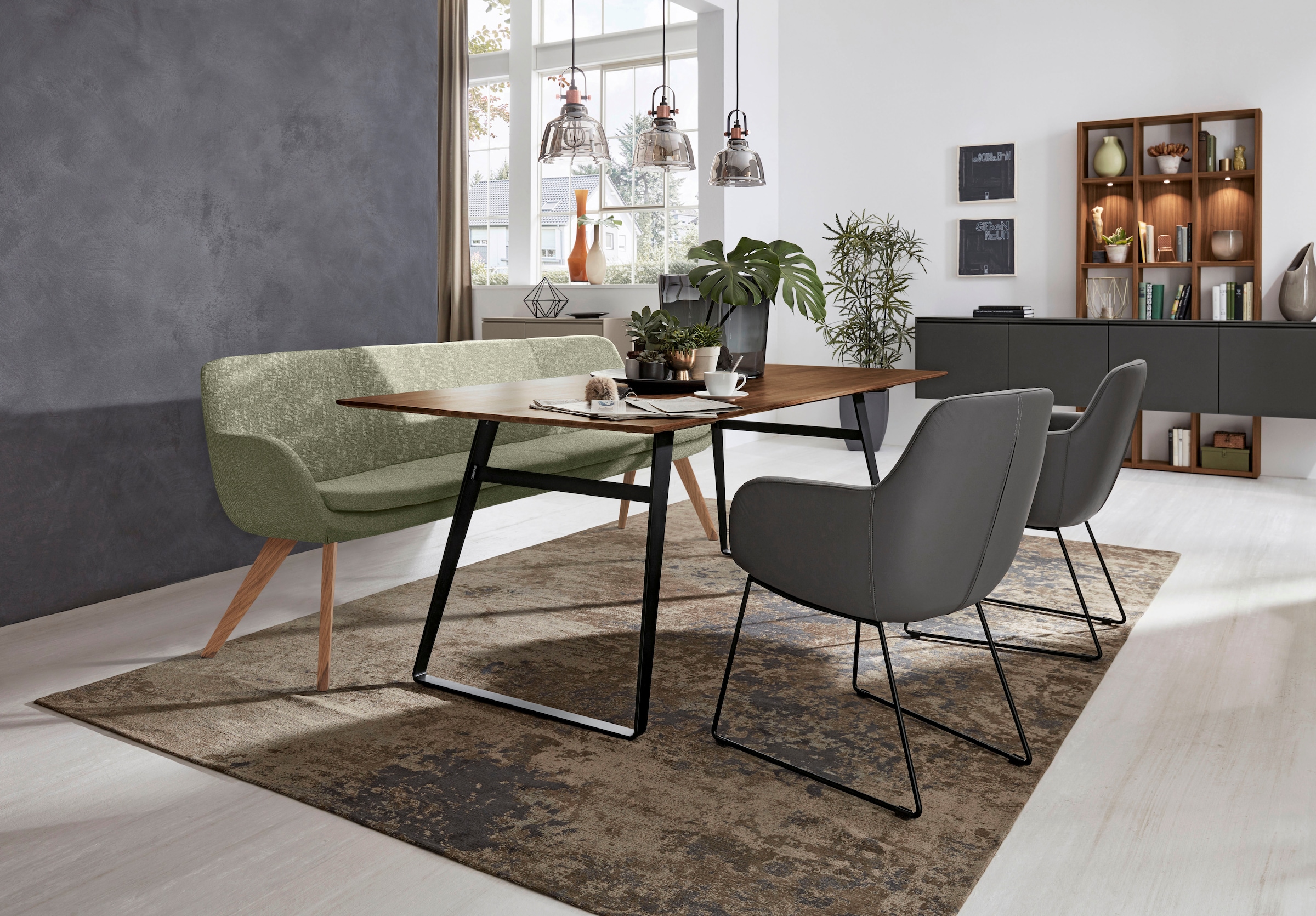 Musterring Essbank »Tavia« Stativgestell Wildeiche massiv geölt, Breite 180, 200 oder 220 cm