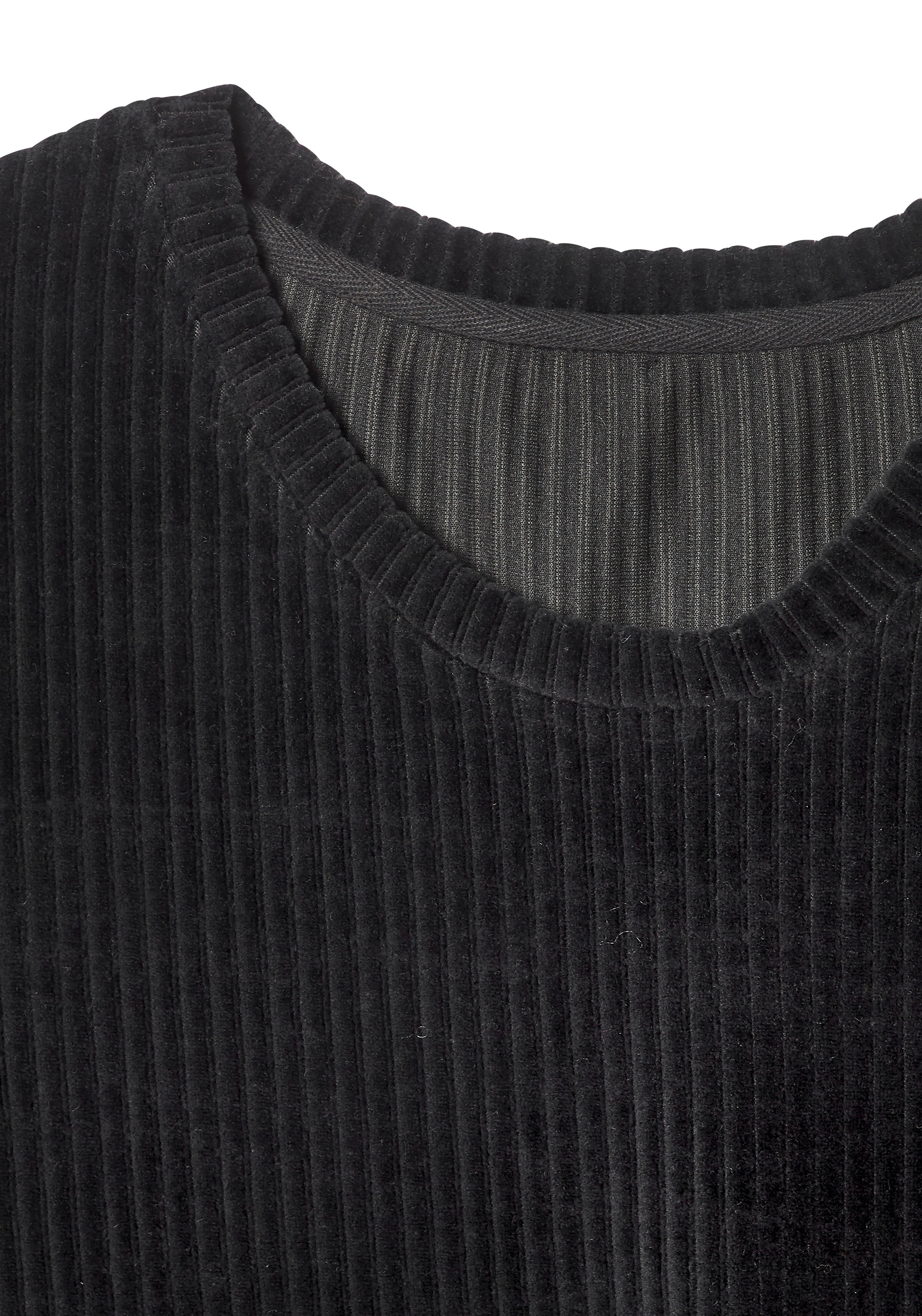 Buffalo Langarmshirt mit weicher Cord-Struktur