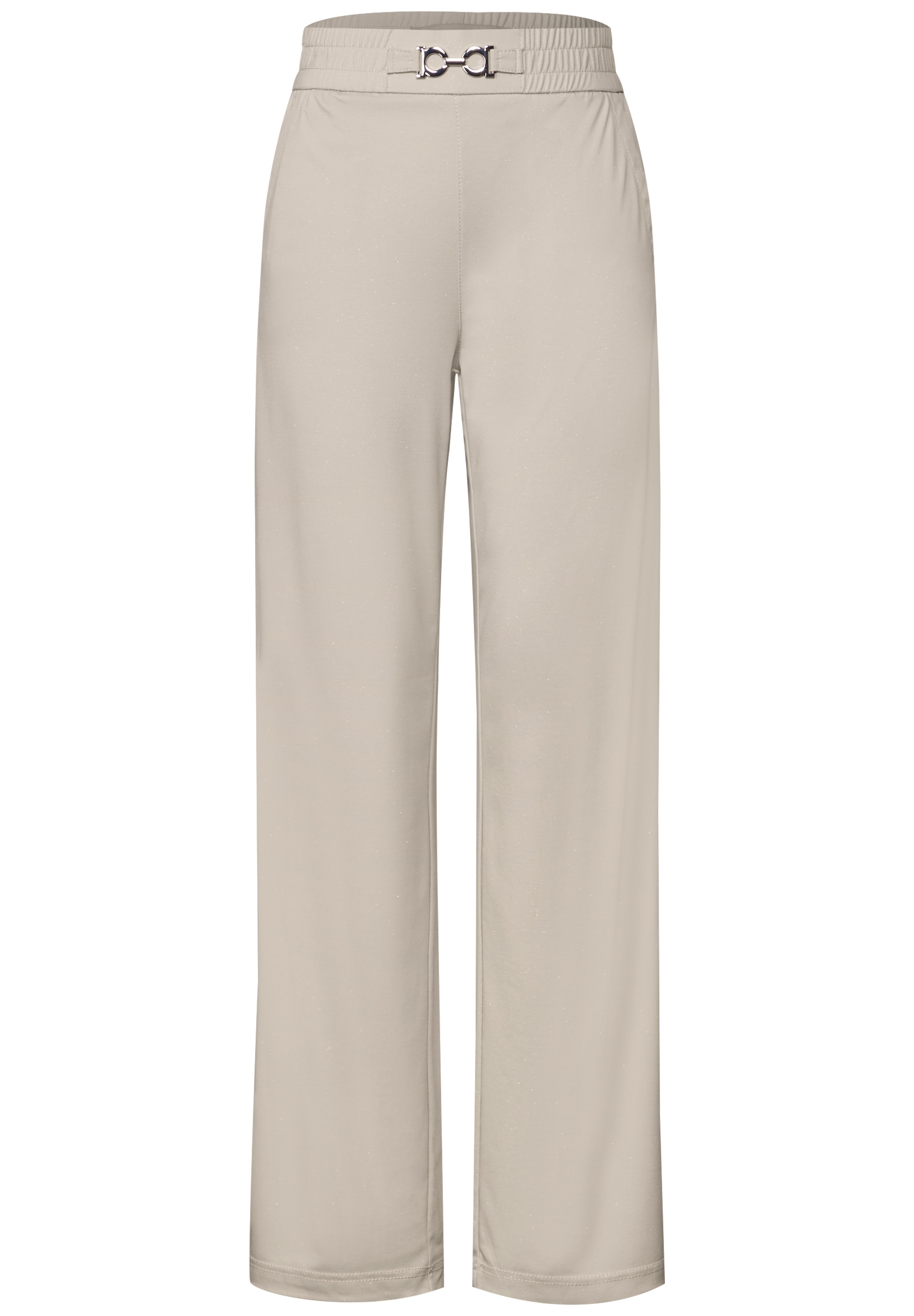 STREET ONE Stoffhose, mit schimmerndem Schnallendetail und weitem Bein