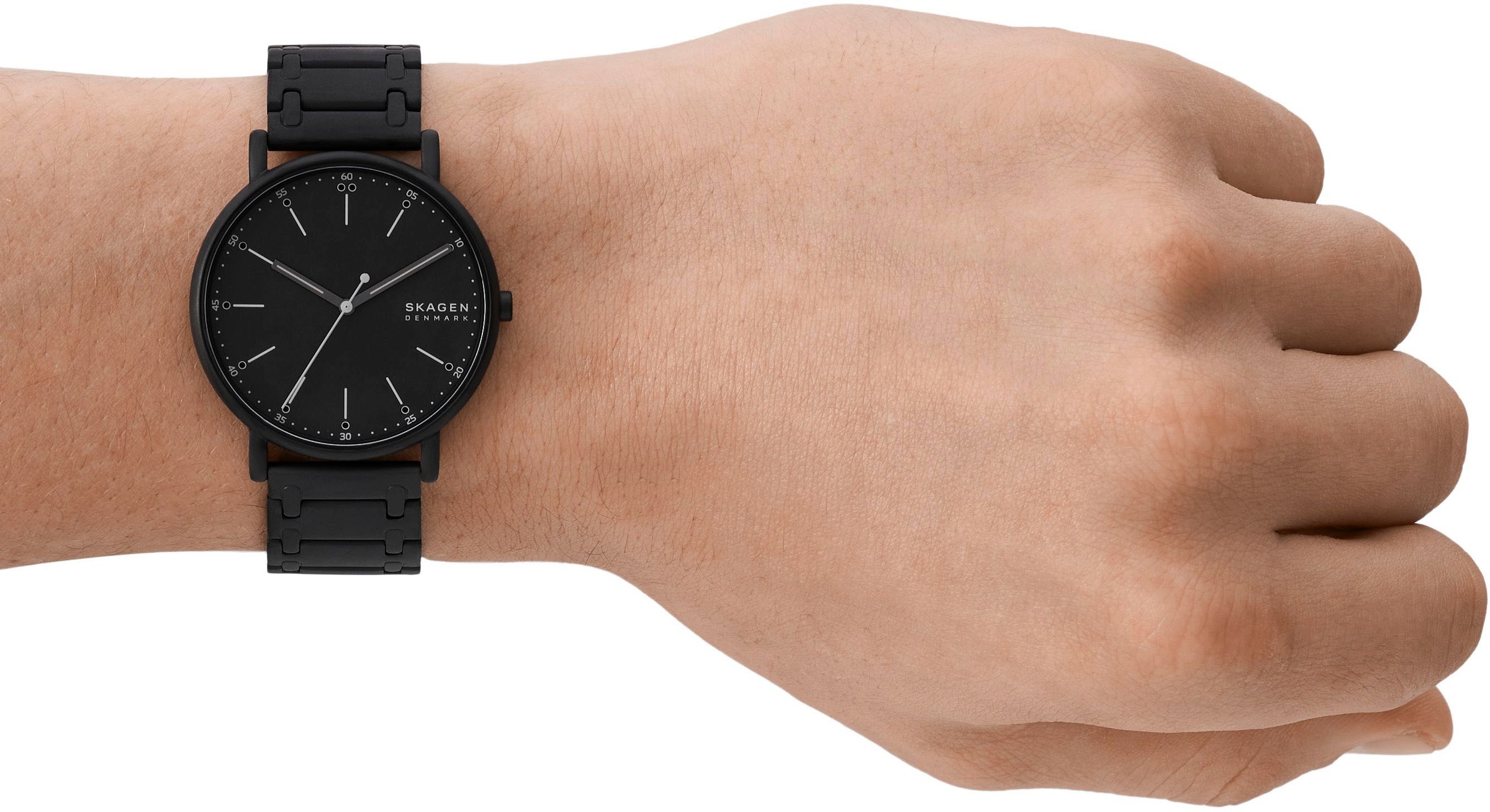 Skagen Quarzuhr »SIGNATUR«, Armbanduhr, Herrenuhr, Damenuhr, analog, Edelstahlarmband
