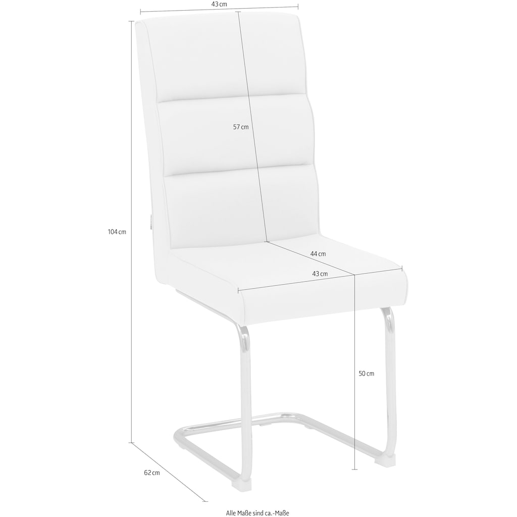 INOSIGN Freischwinger »Lano«, Webstoff, im 2er Set, Sitz gepolstert, Gestell aus Metall, Sitzhöhe 50 cm