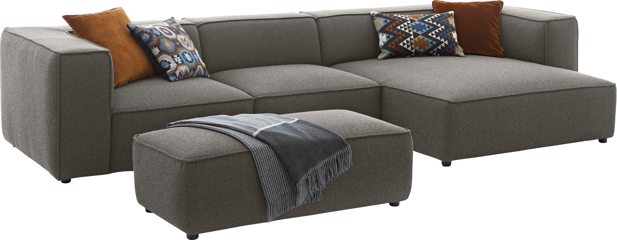 W.SCHILLIG Ecksofa »around-the-block«, mit eleganter Biese, mit Federkern, Breite 341 cm