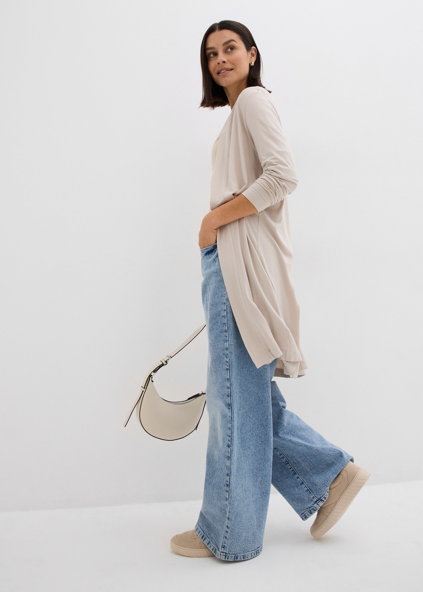 bonprix Shirtjacke gerade Passform, offene Schnittform ohne Verschluss