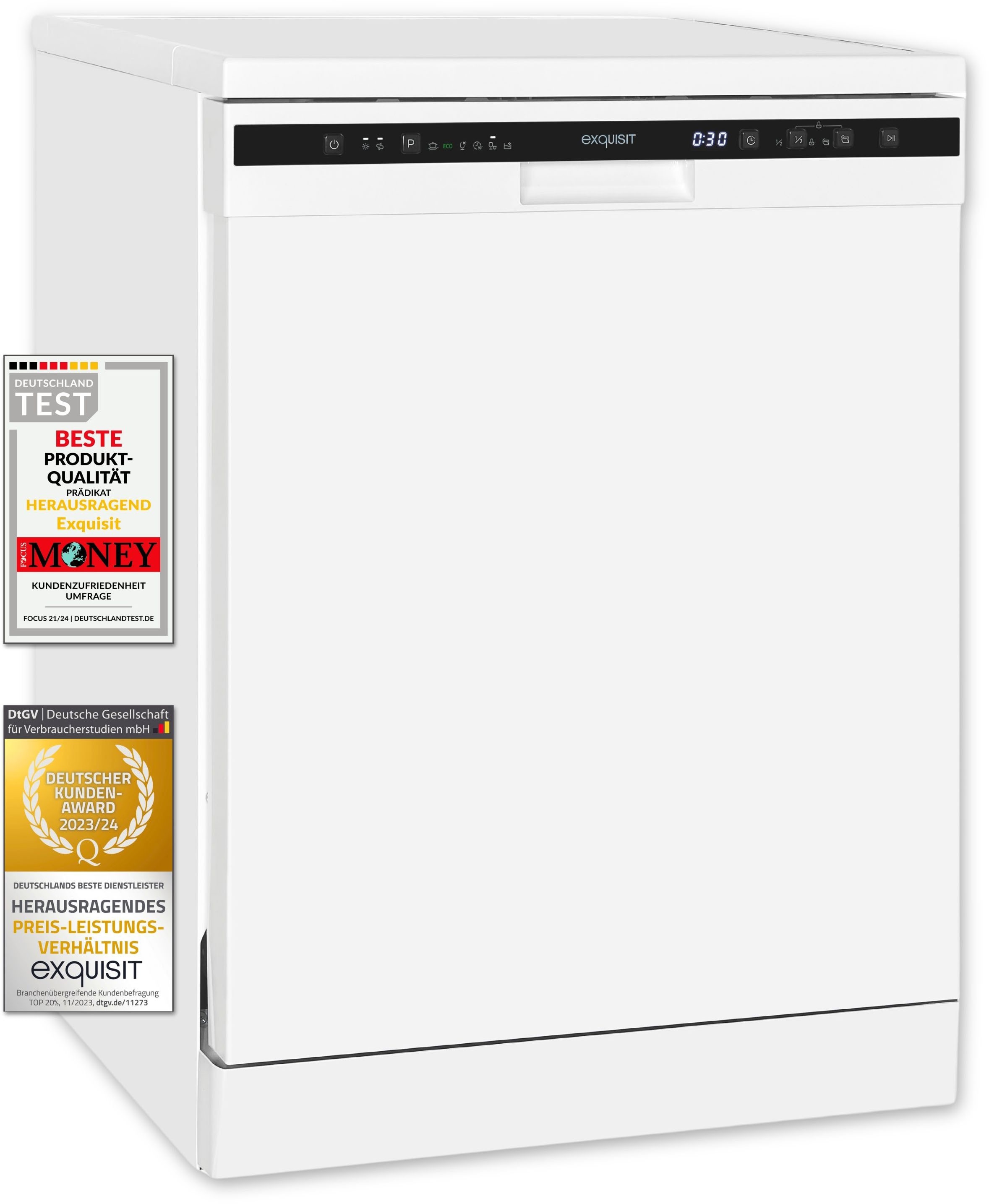 exquisit Standgeschirrspüler »GSP6312-030D weiss«, 12 Maßgedecke