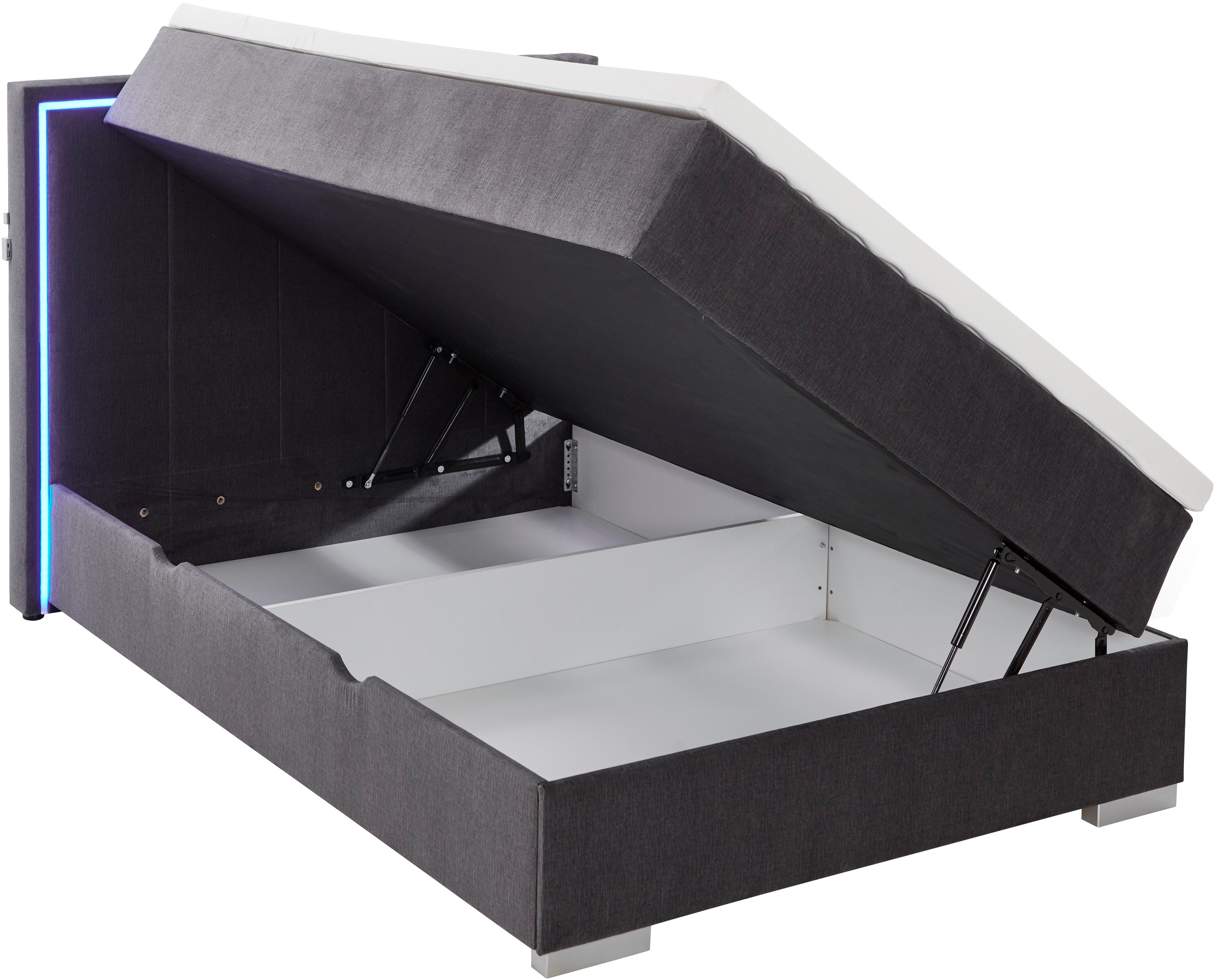 meise.möbel Boxbett »Colorado«, inkl. LED-Beleuchtung im Kopfteil, Bettkasten und Topper