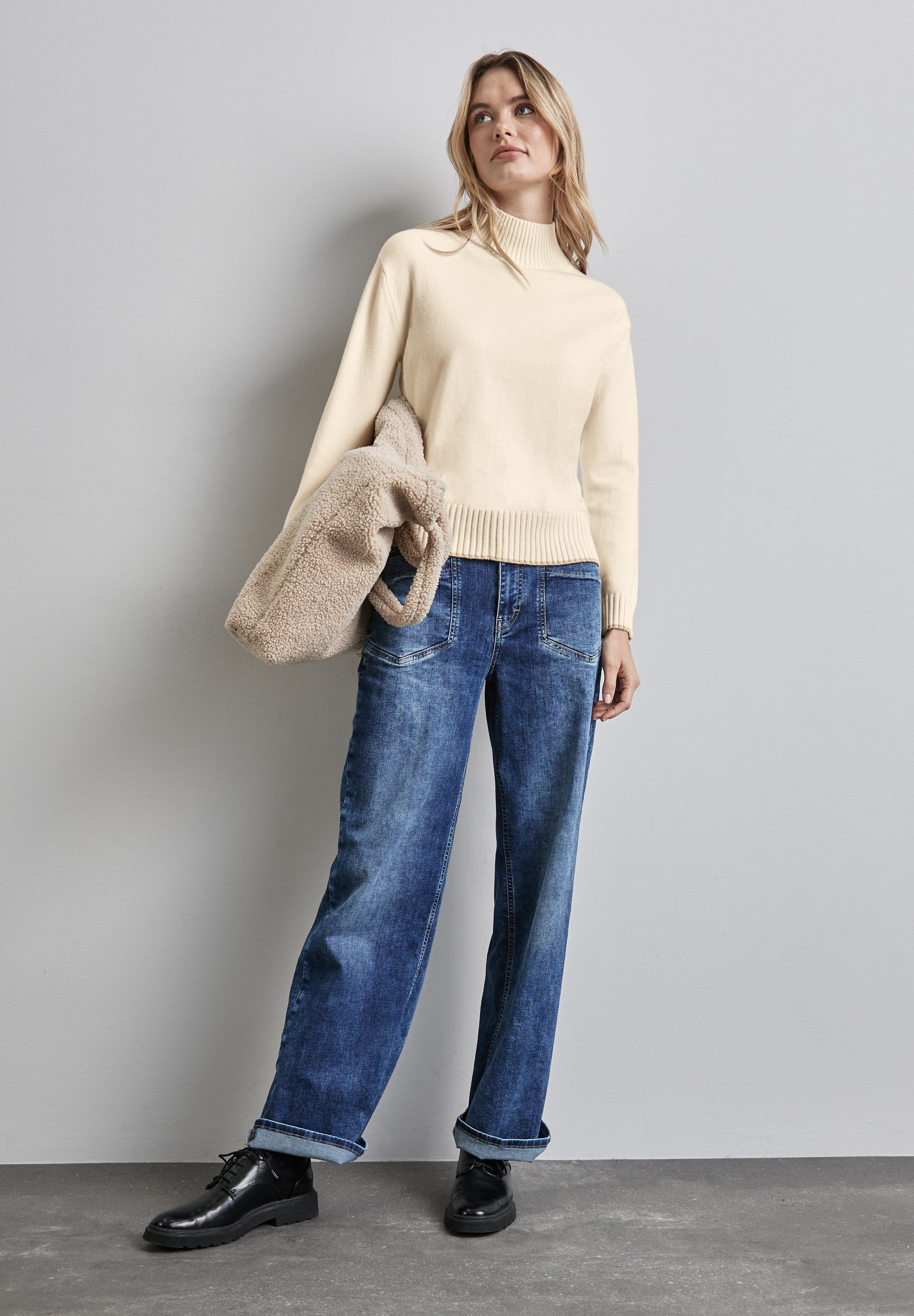 STREET ONE Strickpullover, mit Stehkragen