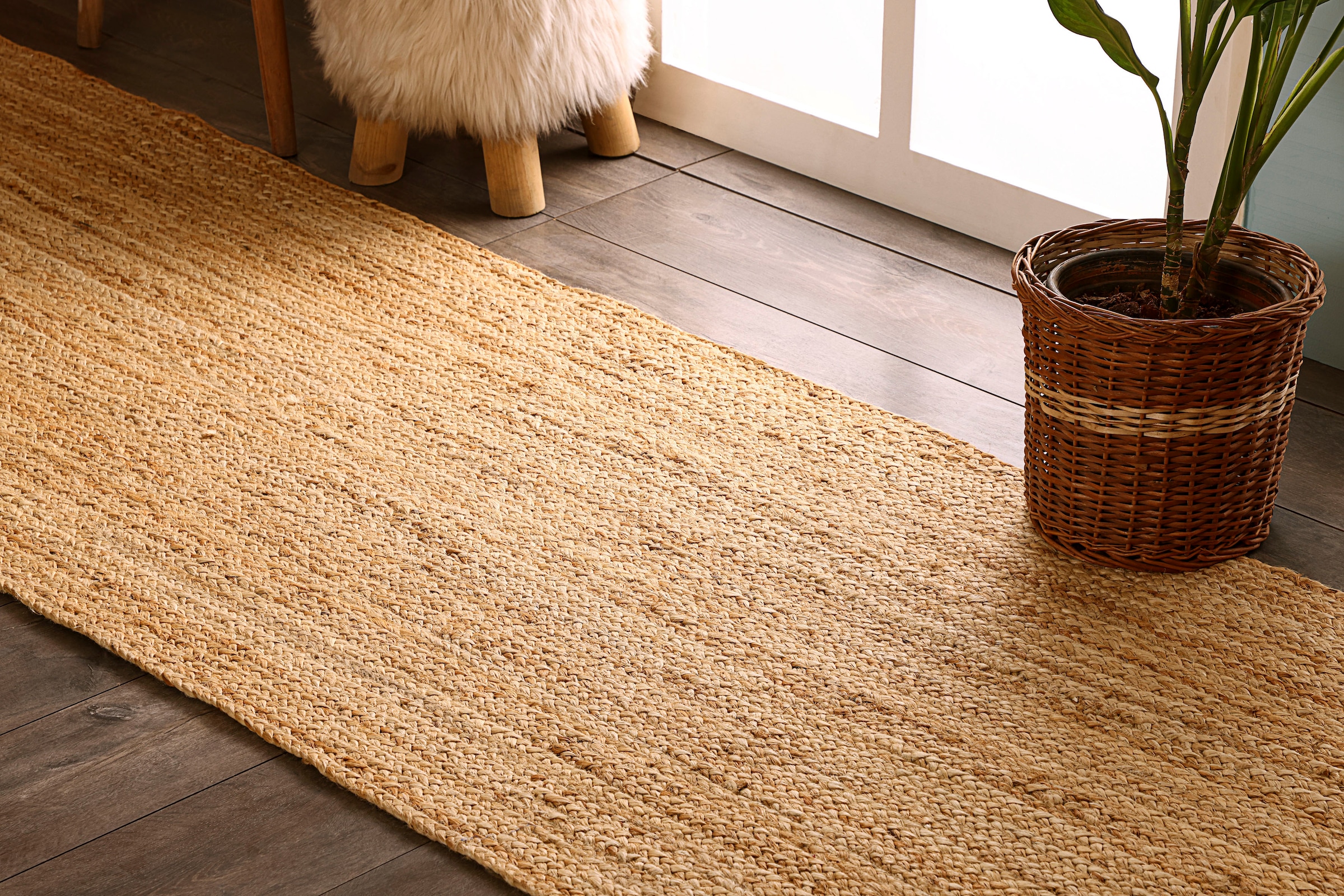 Myflair Möbel & Accessoires Läufer »Lola«, rechteckig, 10 mm Höhe, Juteteppich, Wendeteppich, handgeflochten, 100% Naturfaser, Boho-Style