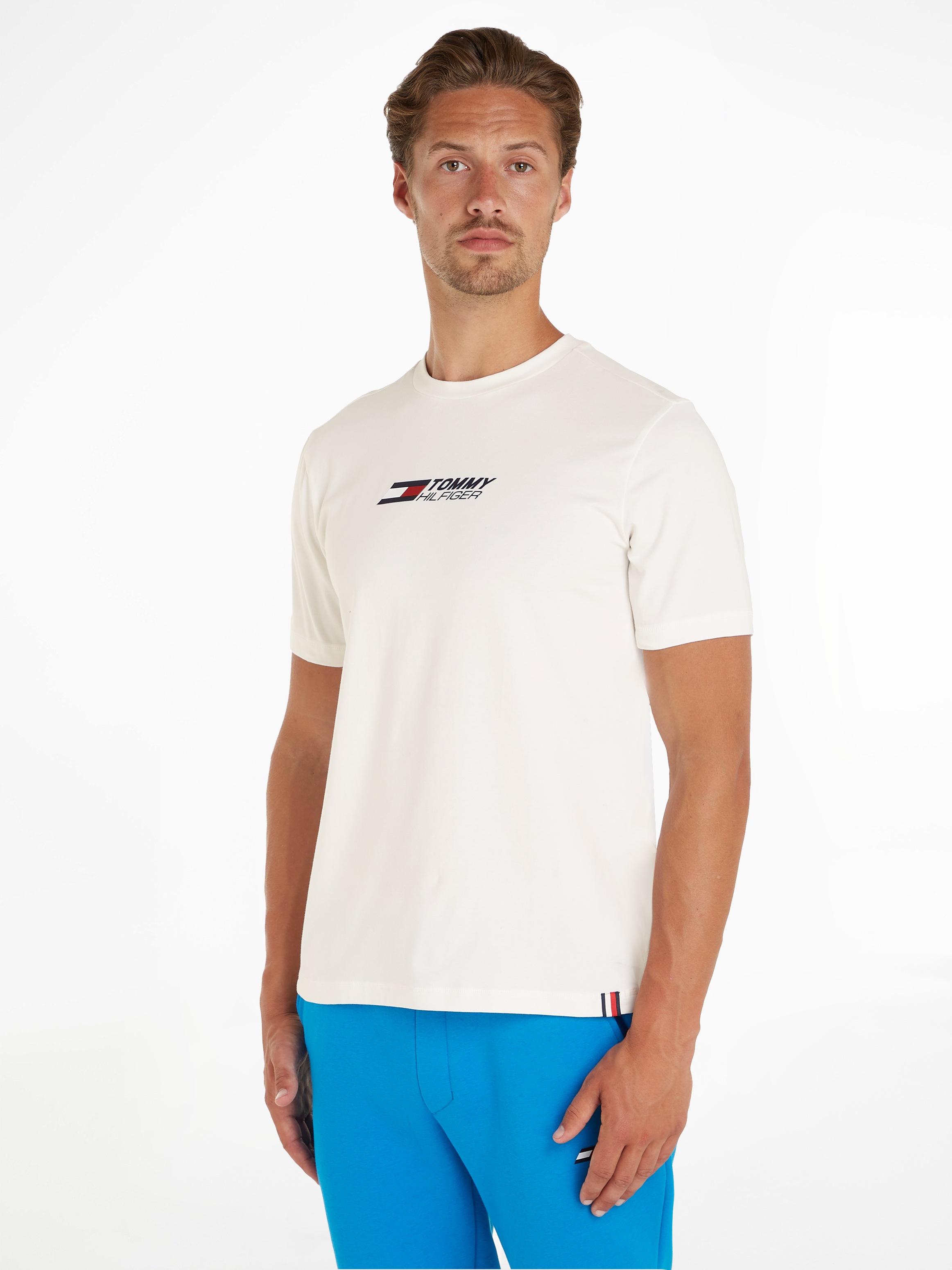 shoppen Hilfiger Brust online Tommy T-Shirt bei der Logodruck Tommy OTTO TEE«, BIG »ESSENTIAL LOGO mit Sport auf Hilfiger