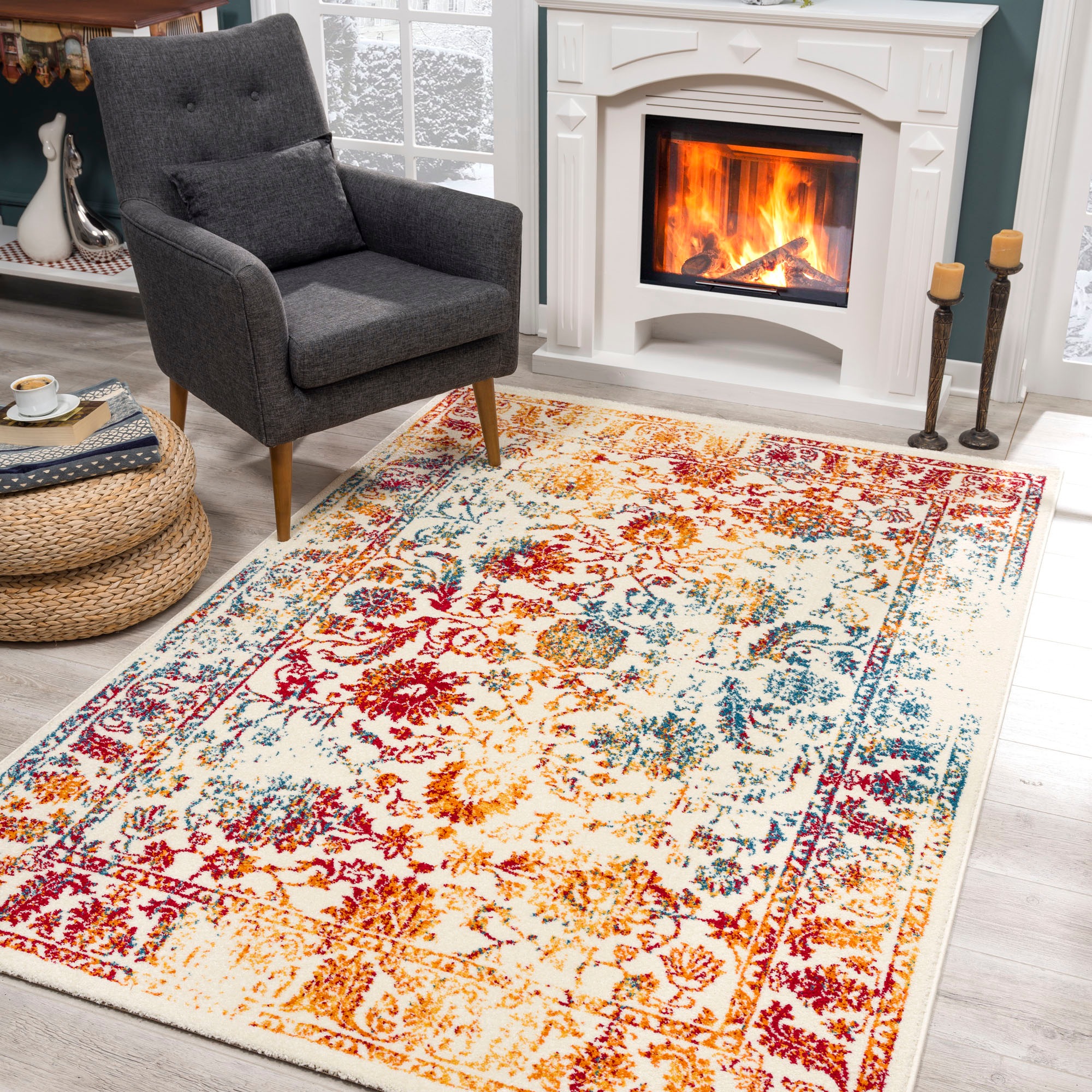 Sanat Teppich »Vintage 1606«, rechteckig, 13 mm Höhe, Wohnzimmer, Kurzflor, Vintage Look, Retro