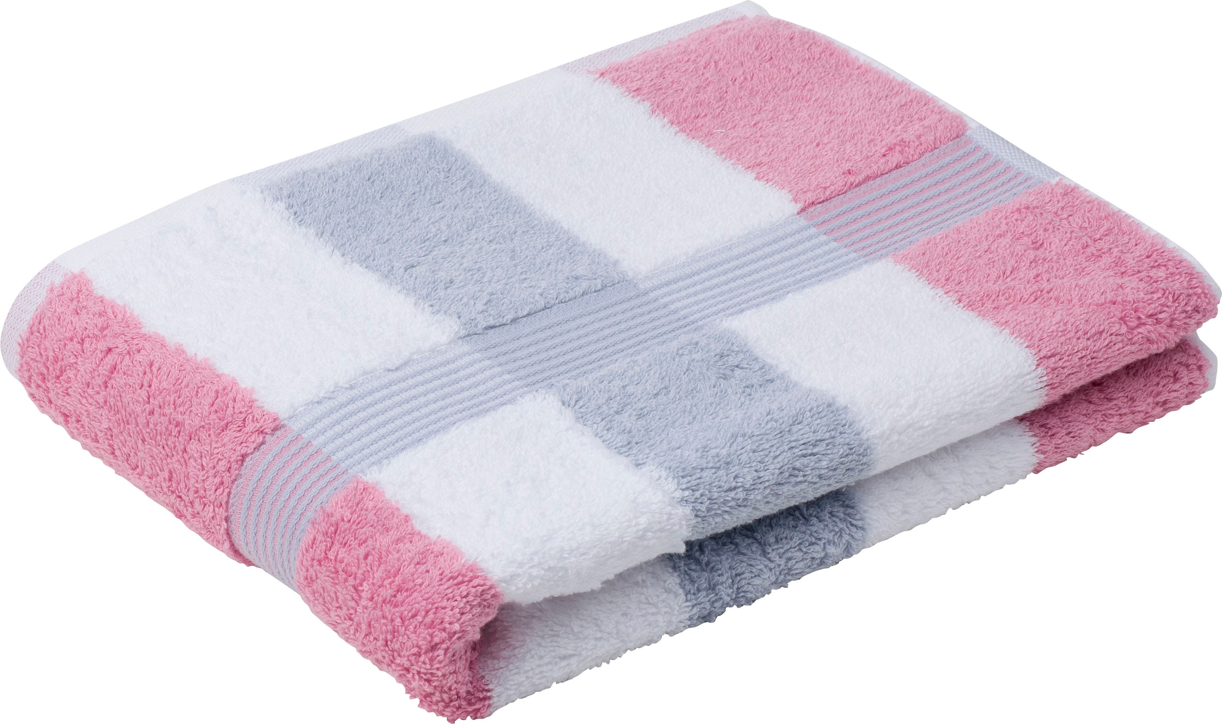 Gözze Badetuch »New York« gestreift, mit strukturierter Borte, reine Baumwolle