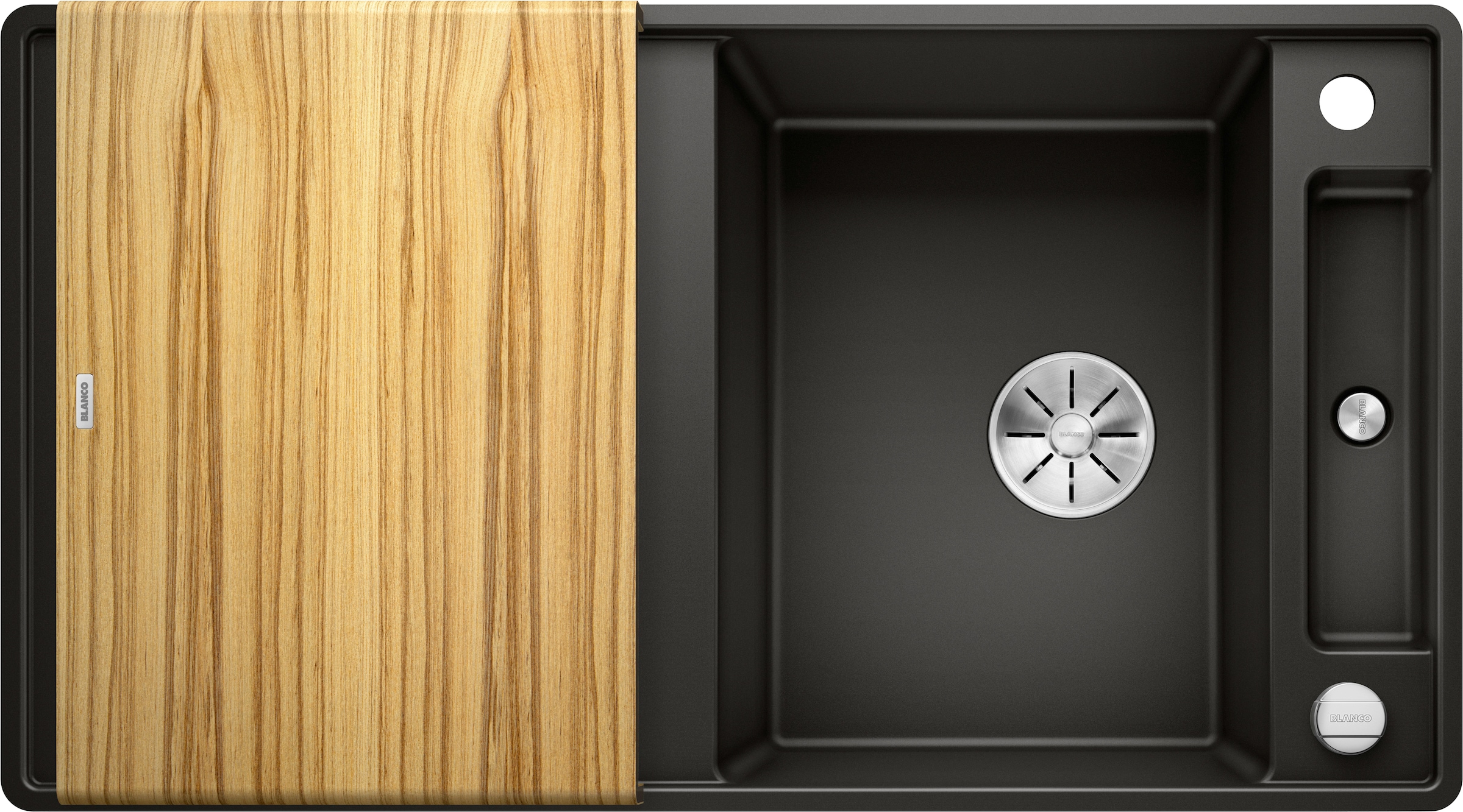 Blanco Granitspüle »AXIA III 5 S-F« 1 Stk. tlg. inklusive gratis Esche-Compound-Brückenschneidebrett