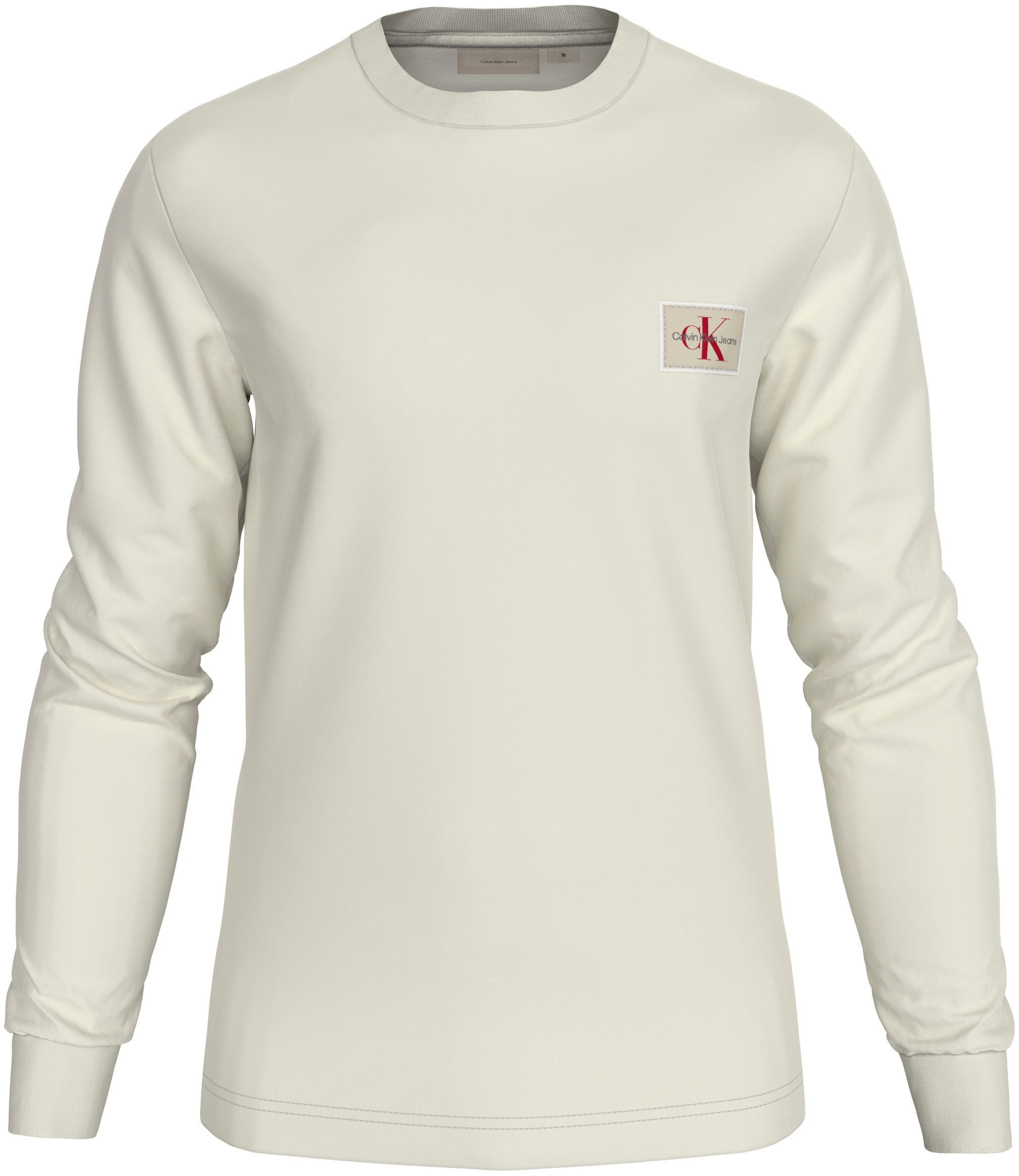 Calvin Klein Jeans Langarmshirt »WOVEN LABEL WAFFLE LS TEE«, Logodruck