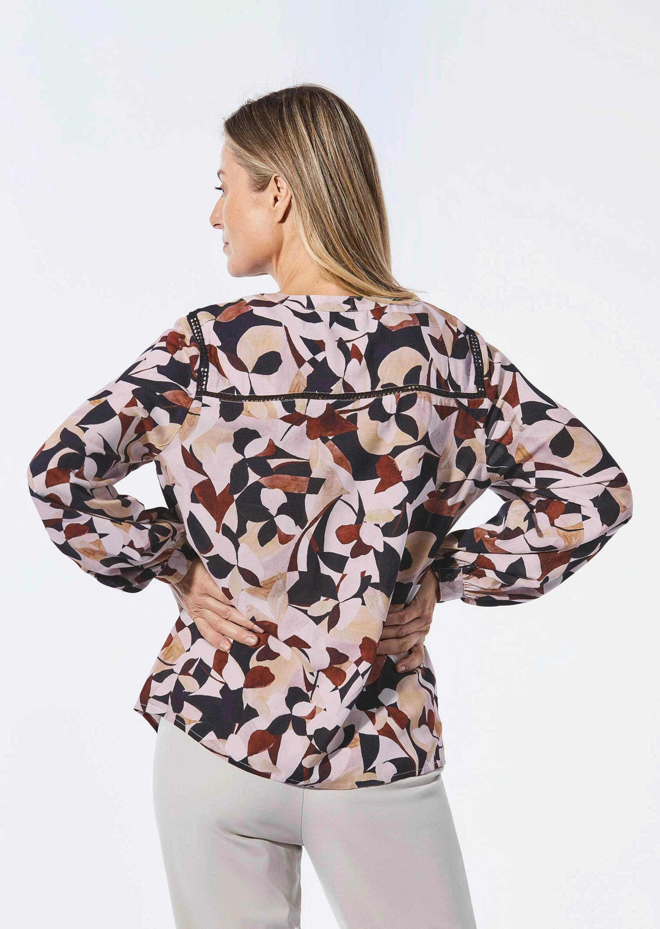GOLDNER Kurzarmbluse »Bluse Bluse mit Tunika Ausschnitt«
