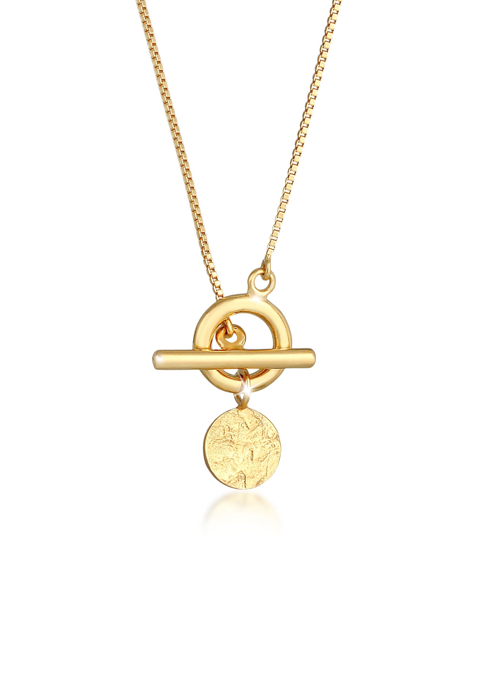 Elli Kette mit Anhänger »Halskette Venezianer Plättchen T-Bar Verschluss 925 Silber«