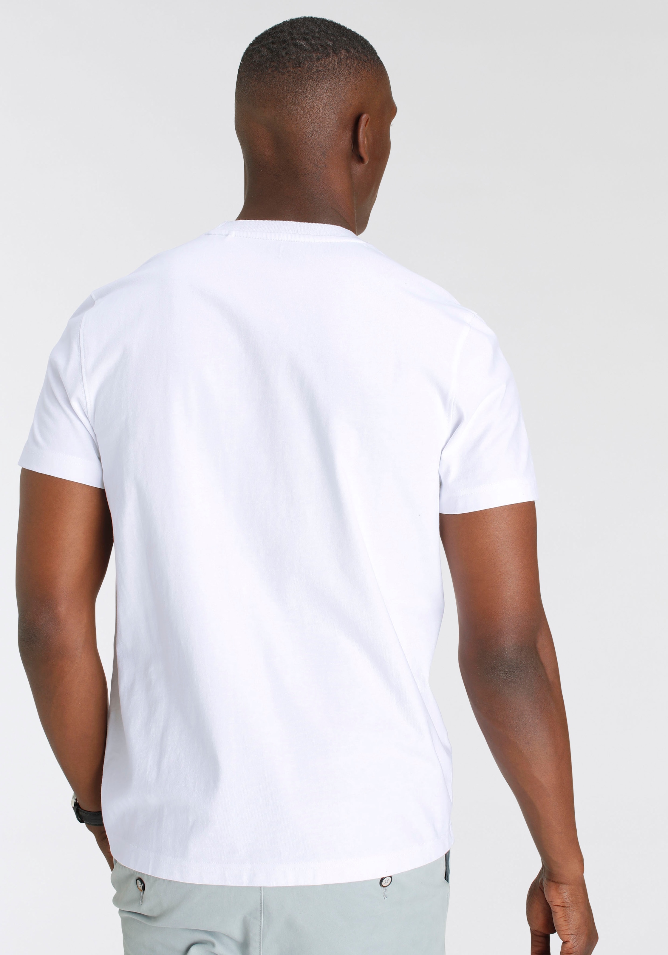 DELMAO T-Shirt, Kurzarm, lässige Passform, mit Print und Schriftzug, Rundhals