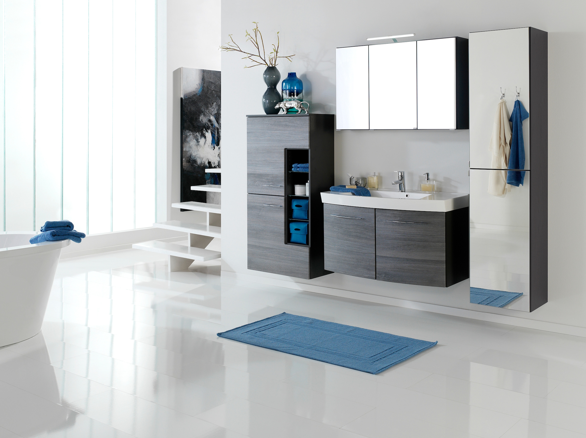 welltime Midischrank »Florida«, Breite 65 cm, mit hochglänzenden Fronten