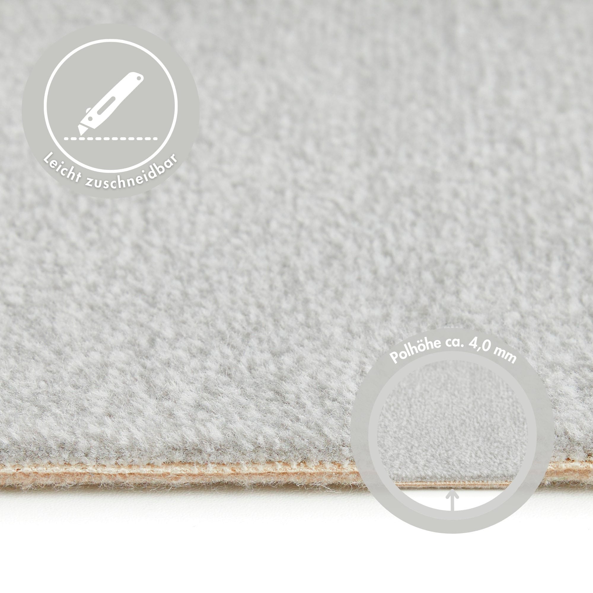 Andiamo Teppichboden »Catania, Velours, Made in Belgium«, rechteckig, 7,5 mm Höhe, meliert, Breite 400 cm oder 500 cm, strapazierfähig & pflegeleicht