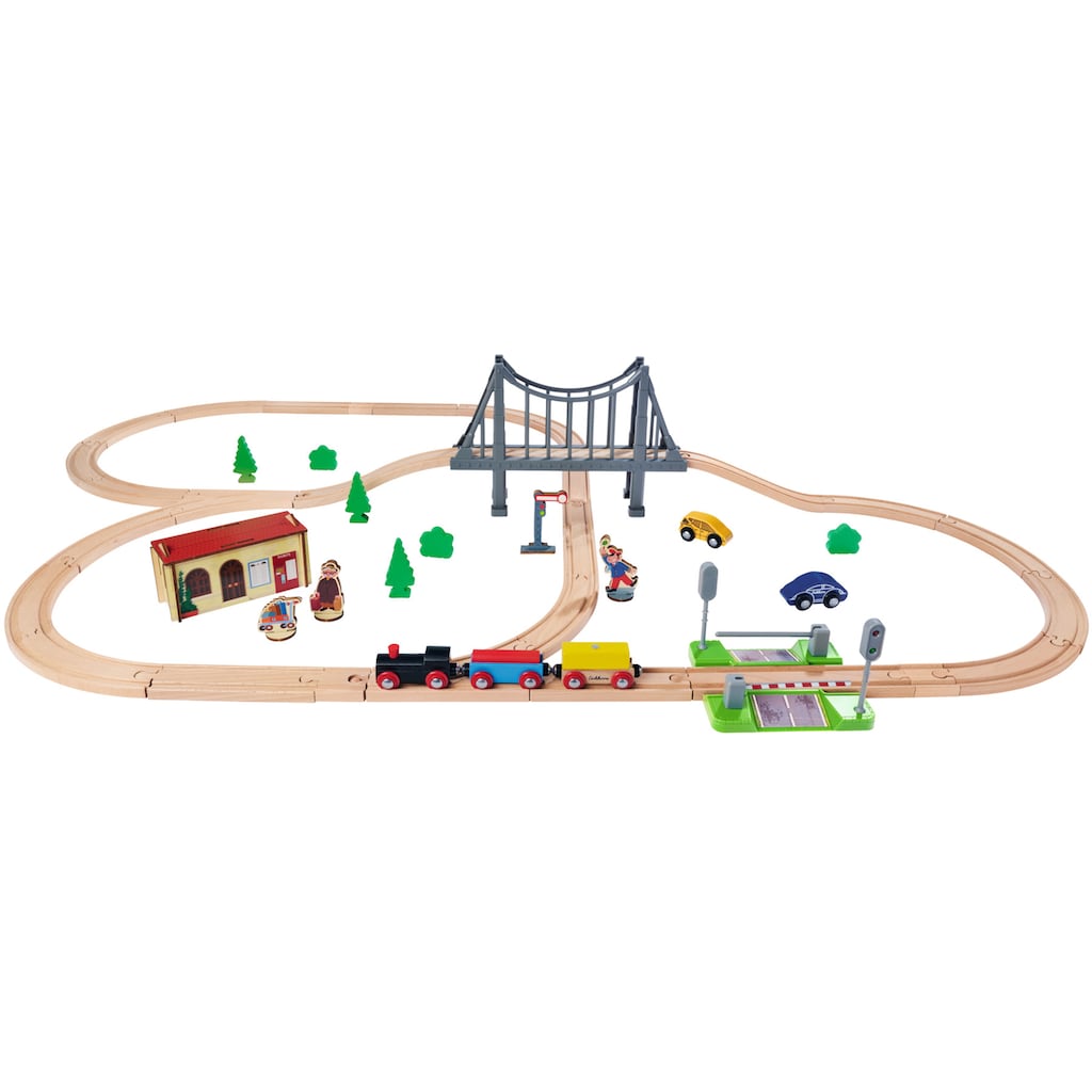 Eichhorn Spielzeug-Eisenbahn »Bahnset mit Brücke«, (Set, 55 tlg.)