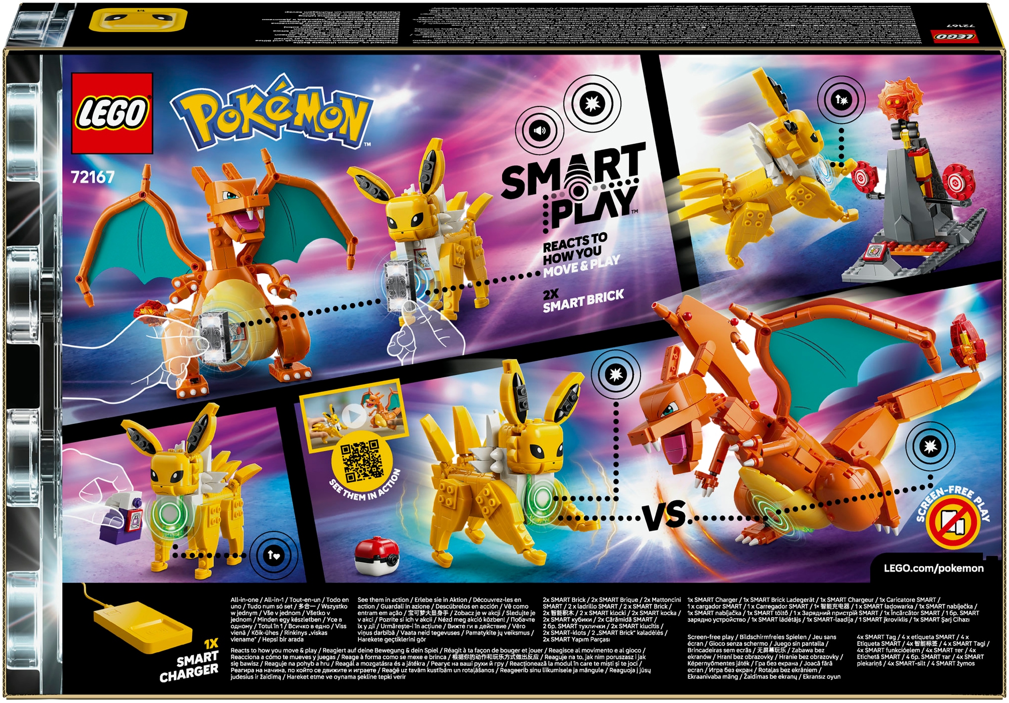 LEGO® Konstruktionsspielsteine »SMART Play: Ultimativer Showdown zwischen Glurak und Blitza (72167)« LEGO Pokémon; inklusive SMART Brick; mit Licht- und Soundeffekten
