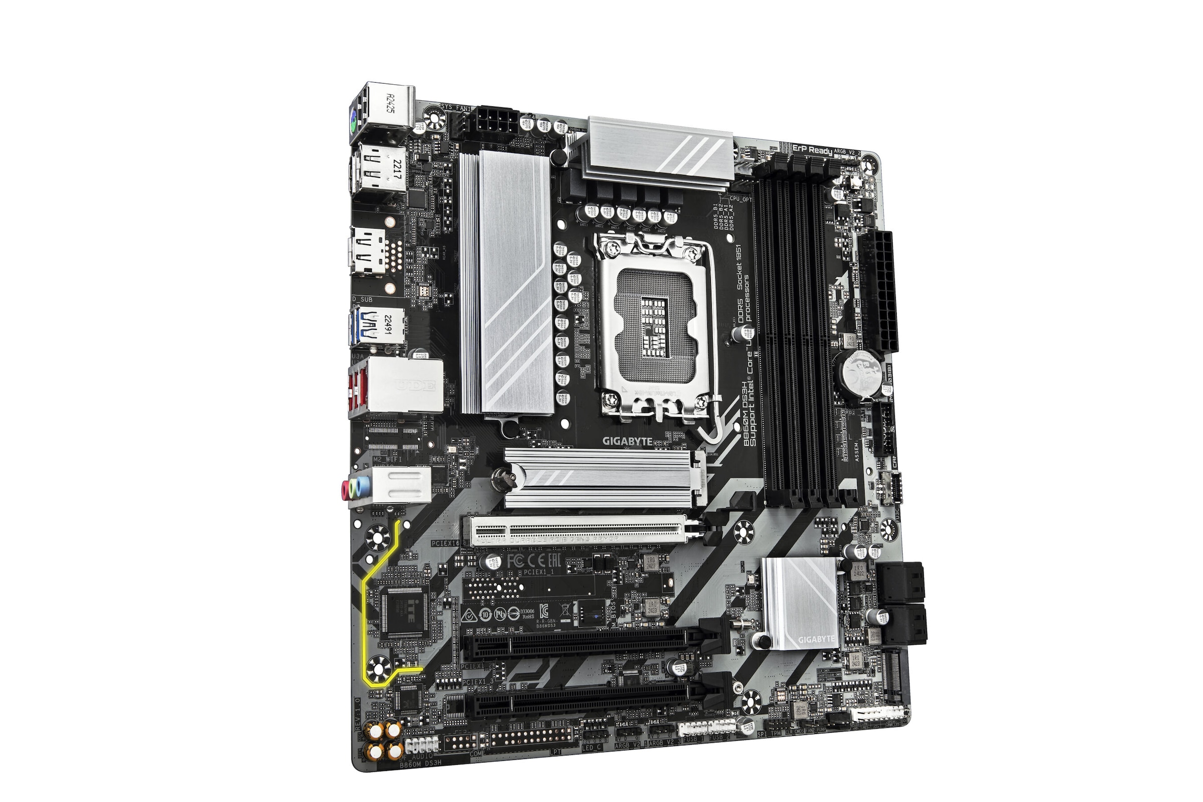 Gigabyte Mainboard »B860M DS3H Mainboard - Intel Core Ultra CPUs, 5+1+2+1 Phasen VRM, bis«