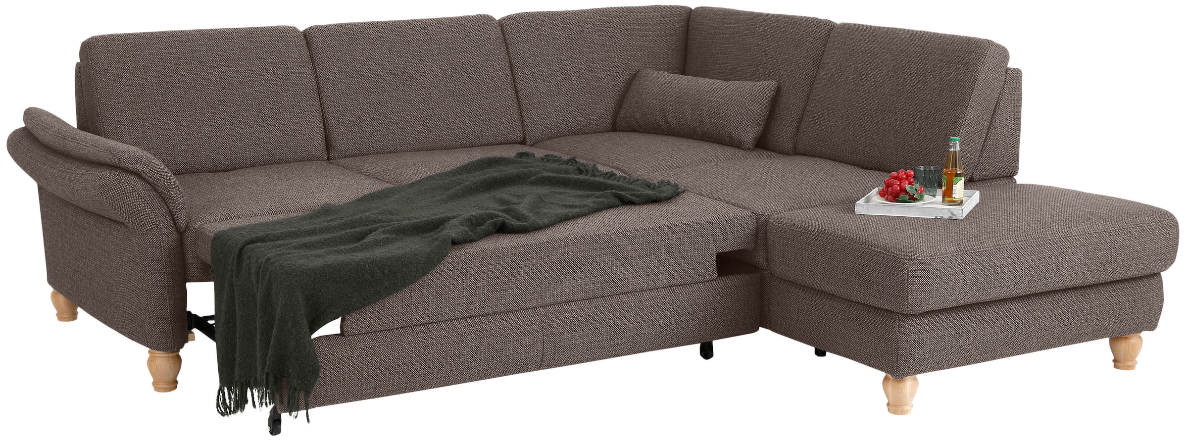 Home affaire Ecksofa »Palace L-Form«, incl. Sitztiefenverstellung, wahlweise mit Bettfunktion und Stauraum