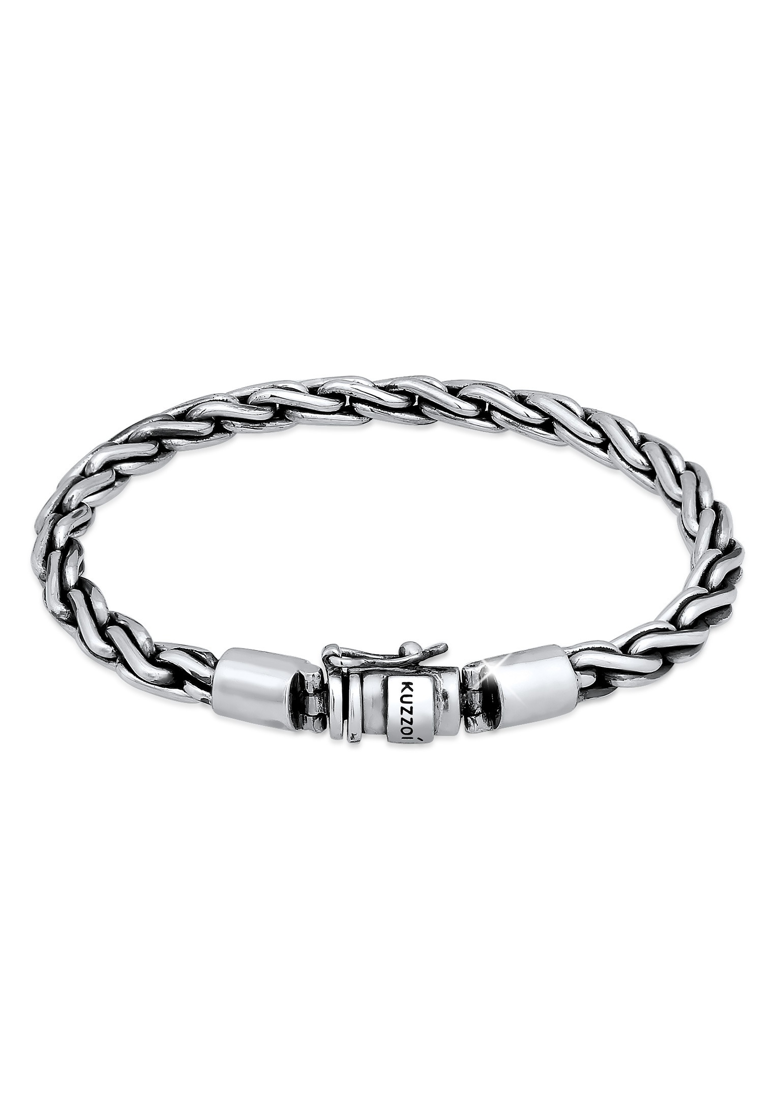 Kuzzoi Armkette »Armband Herren Kordel Kastenverschluss Unisex 925er Silber«