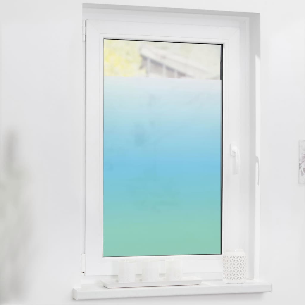 LICHTBLICK ORIGINAL Fensterfolie »Ombre Petrol«, 1 St., blickdicht, strukturiertKlebepunkte