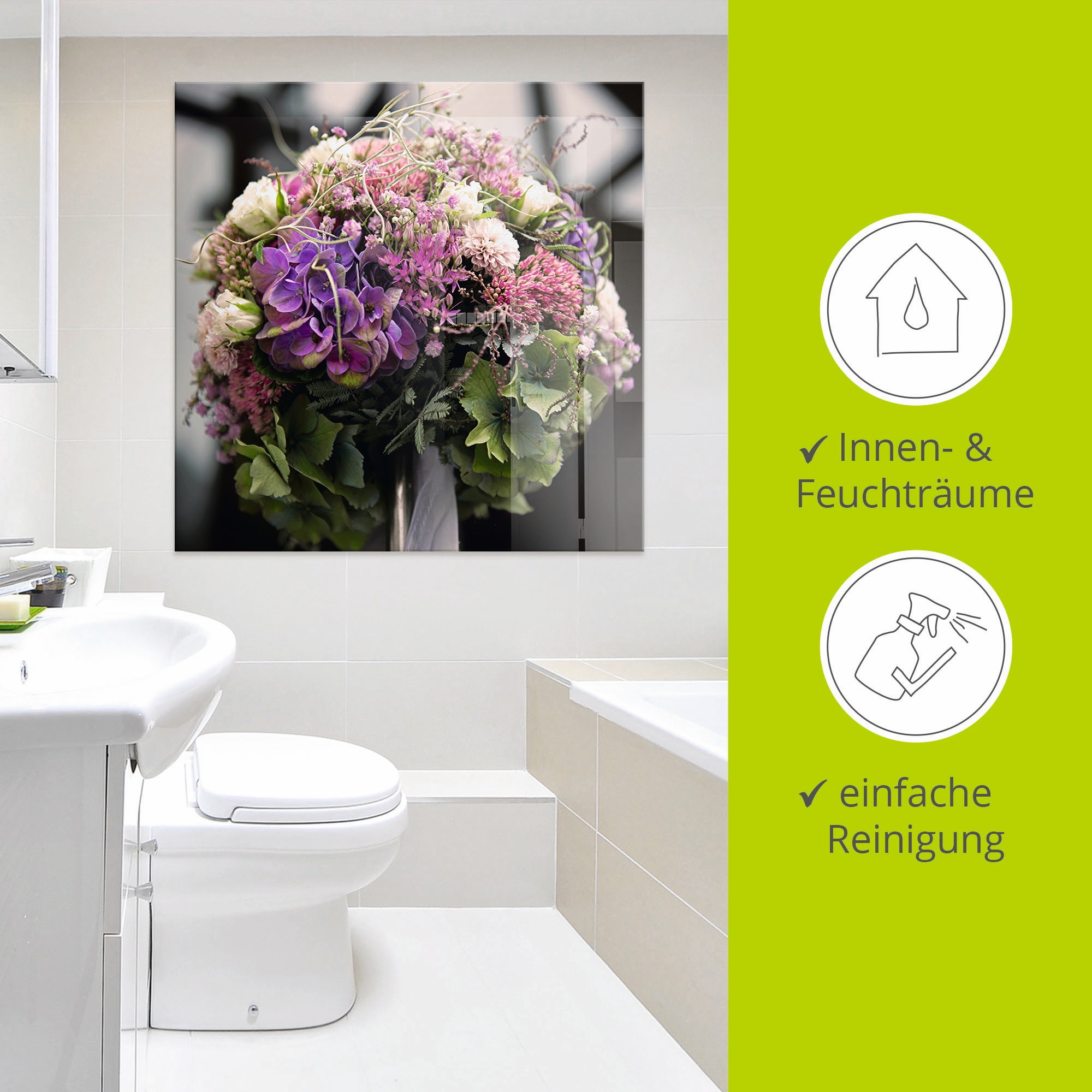 Artland Glasbild »Blumenkugel«, Blumen, (1 St.), in verschiedenen Größen