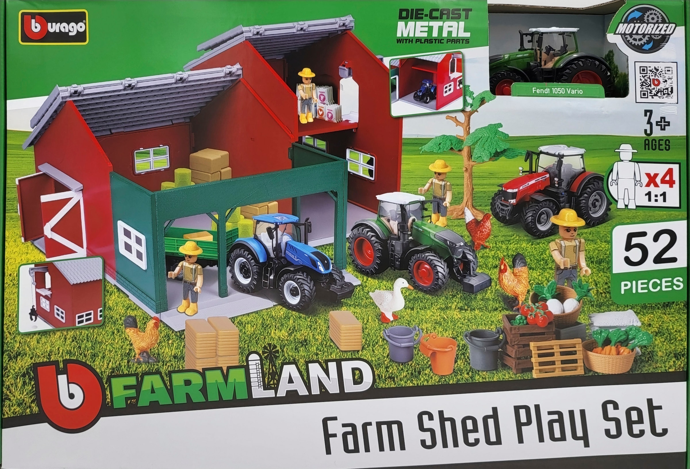 Bburago Spielwelt »Farmland, Farm Hütte«, inkl. FENDT Traktor