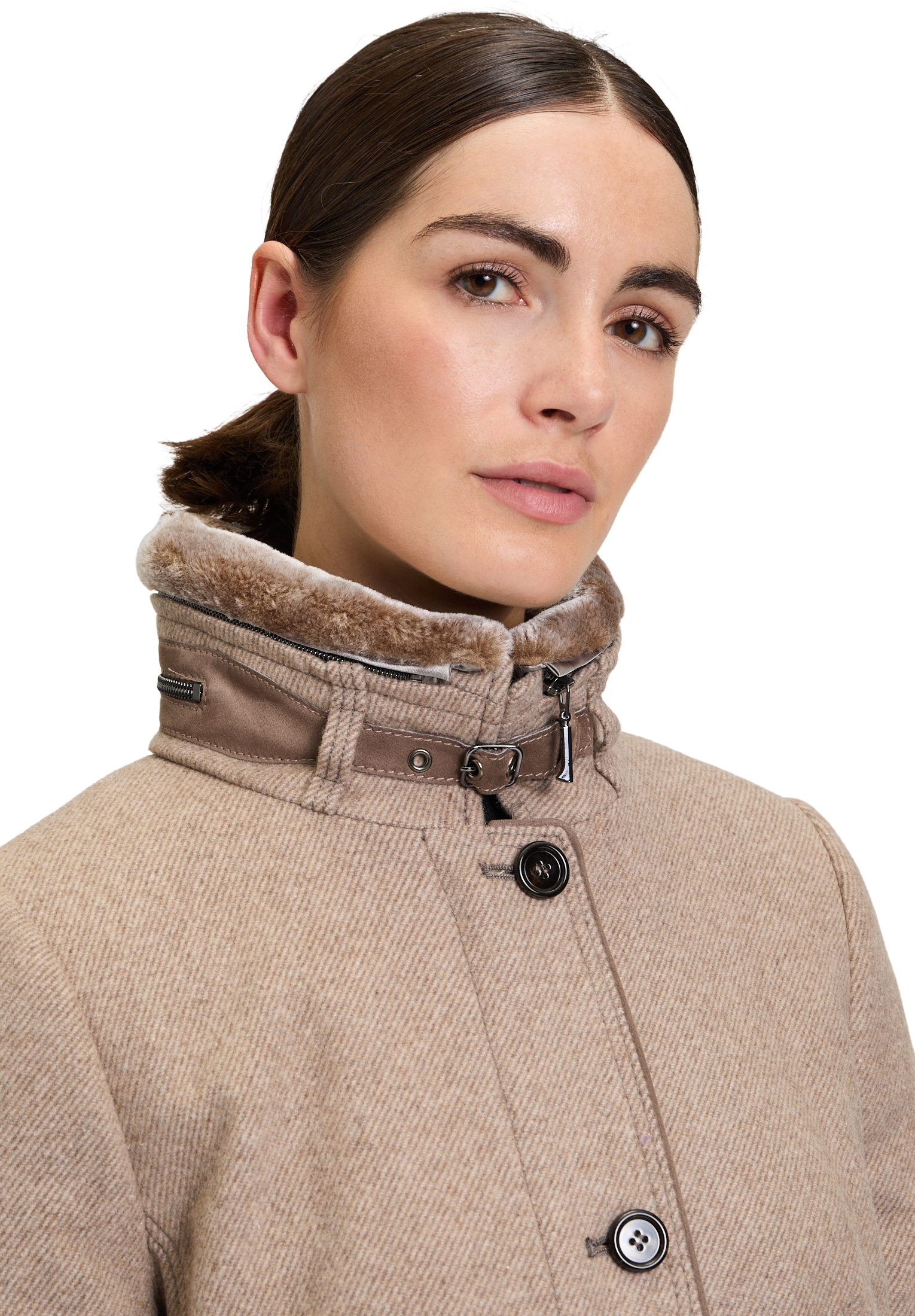 Gil Bret Wolljacke »Wollmantel mit Stehkragen«