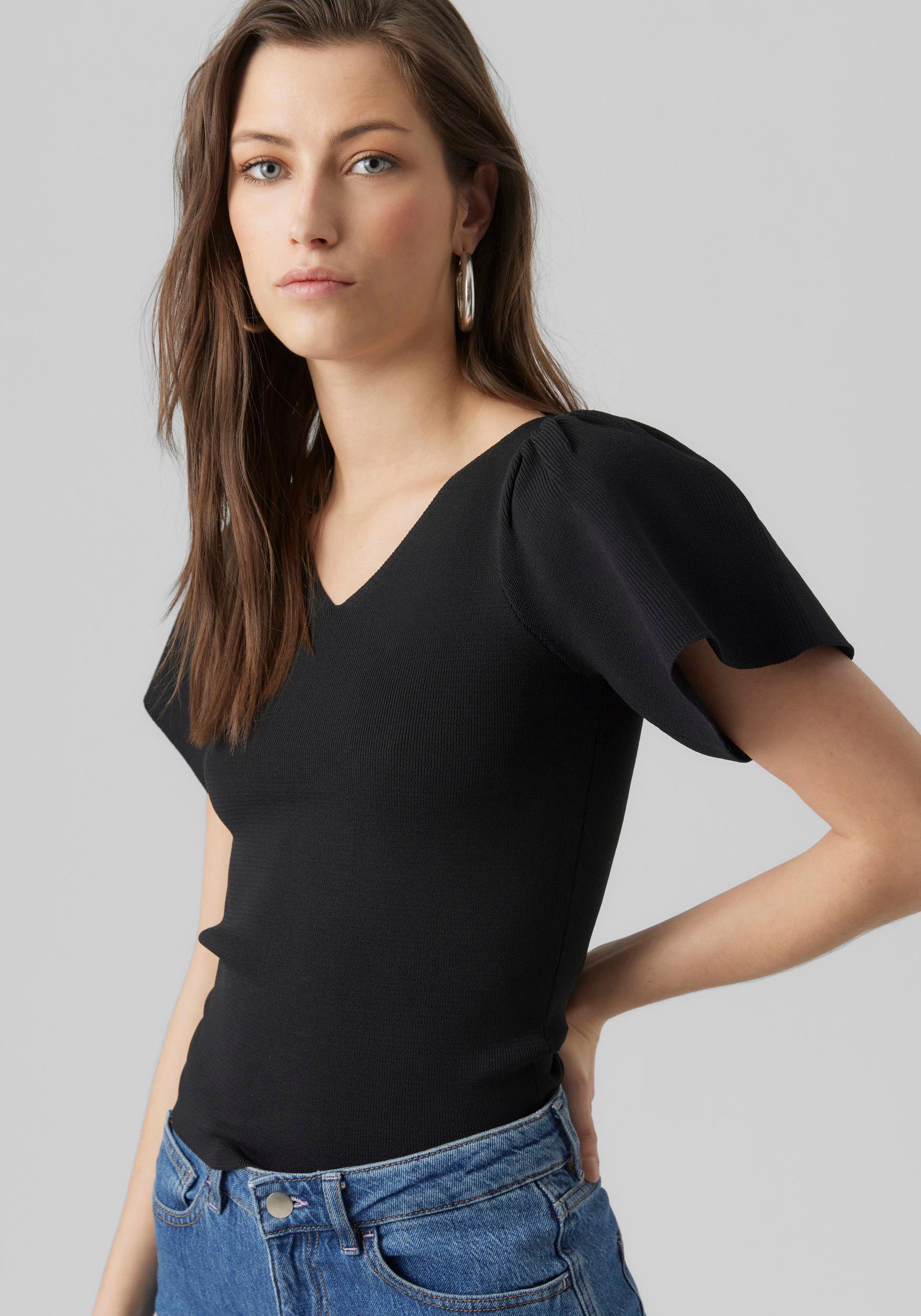 Vero Moda Strickpullover »VMGINNY SS V-NECK PULLOVER NOOS«