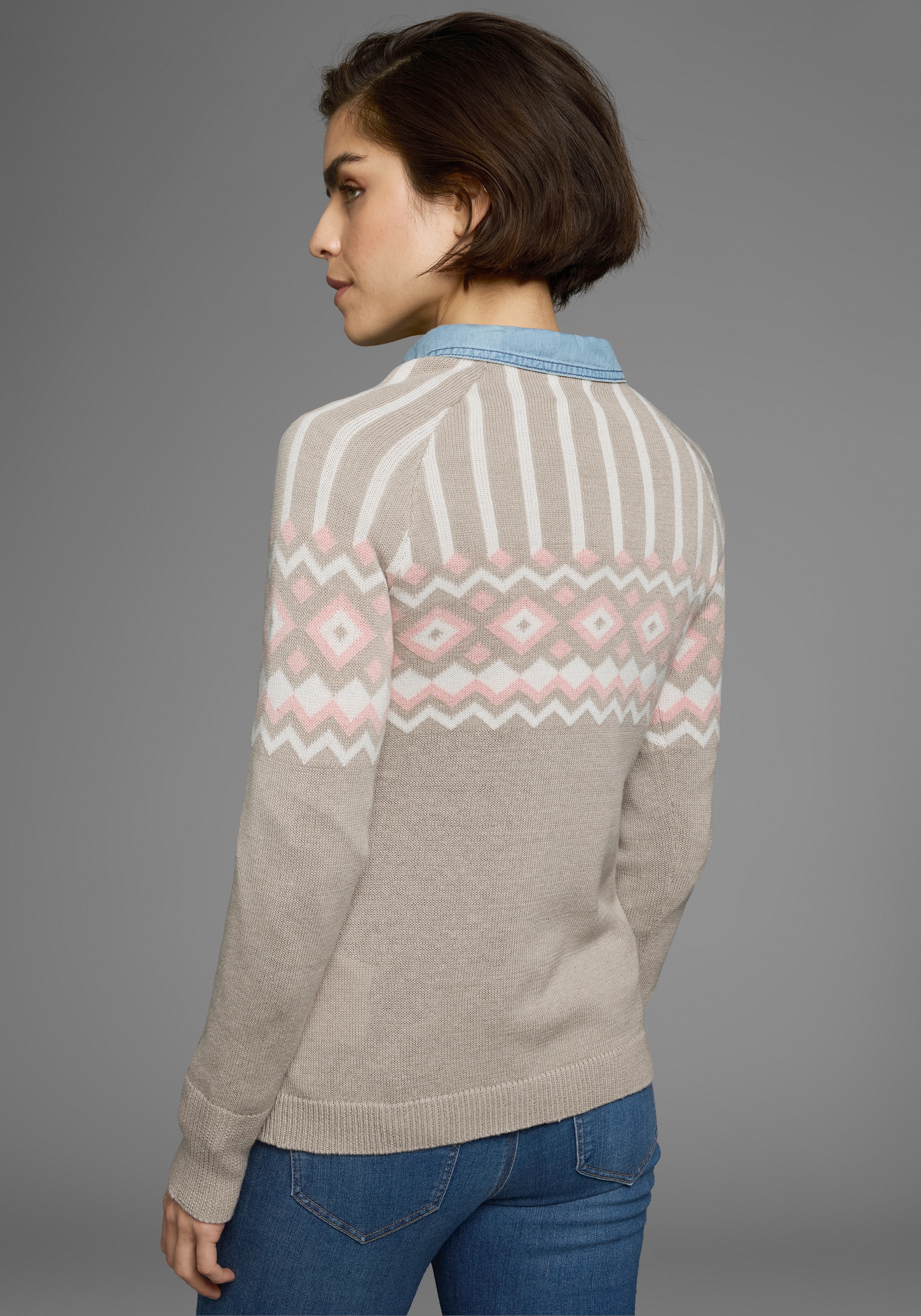 AJC Jacquardpullover, mit Norwegermuster in verschiedenen Farbvarianten