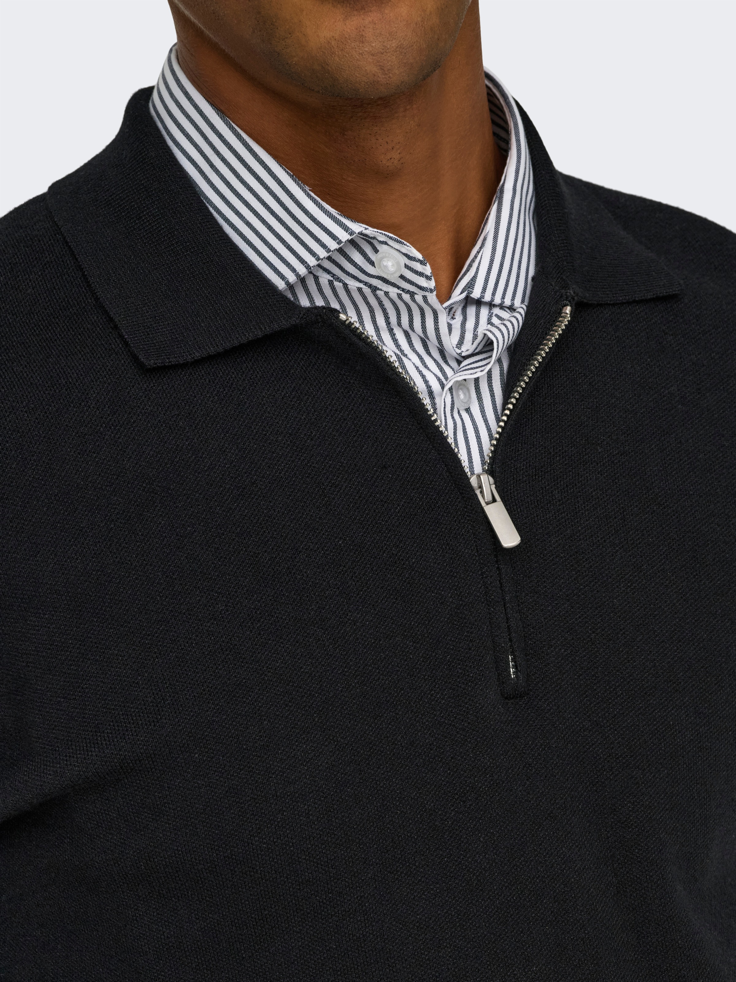 ONLY & SONS Polokragenpullover »ONSCOOPER REG LS 12 HALF ZIP POLO«