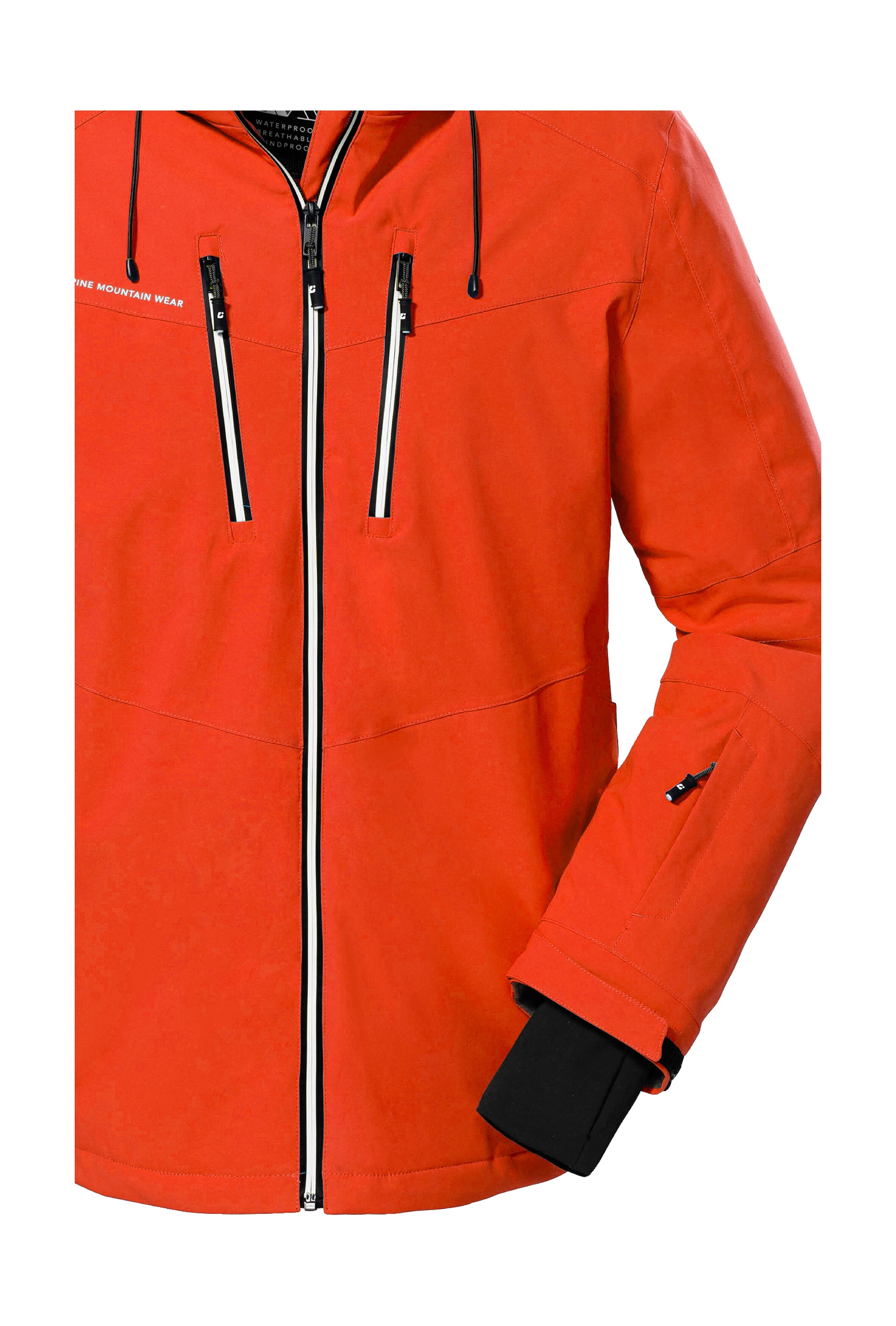 Killtec Skijacke »KSW 44 MN SKI JCKT«, Wasserdichte, atmungsaktive Funktionsjacke mit abnehmbarer Kapuze
