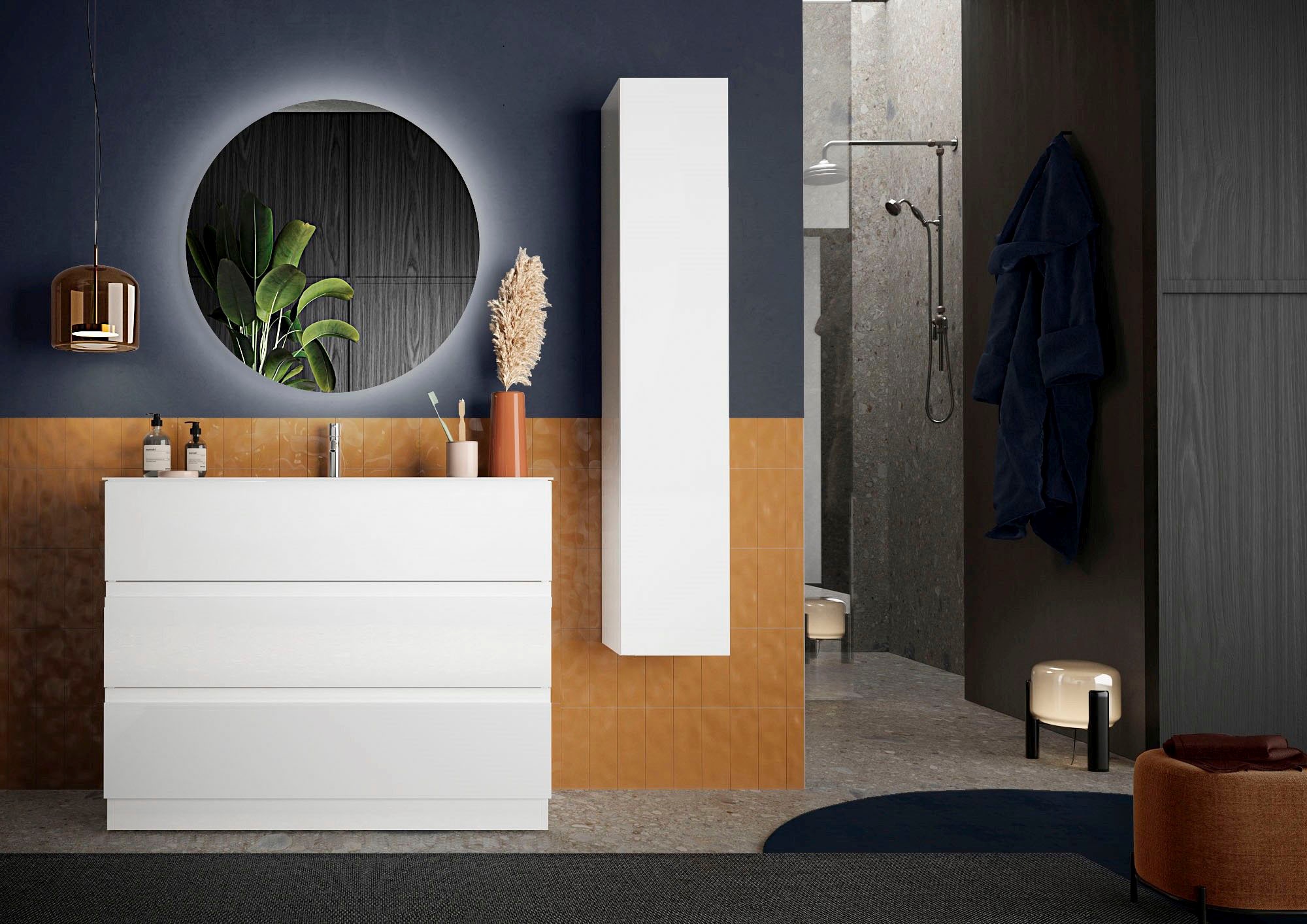 welltime Badspiegel »Orb«, rund, Breite/Höhe 75 cm, mit LED Beleuchtung