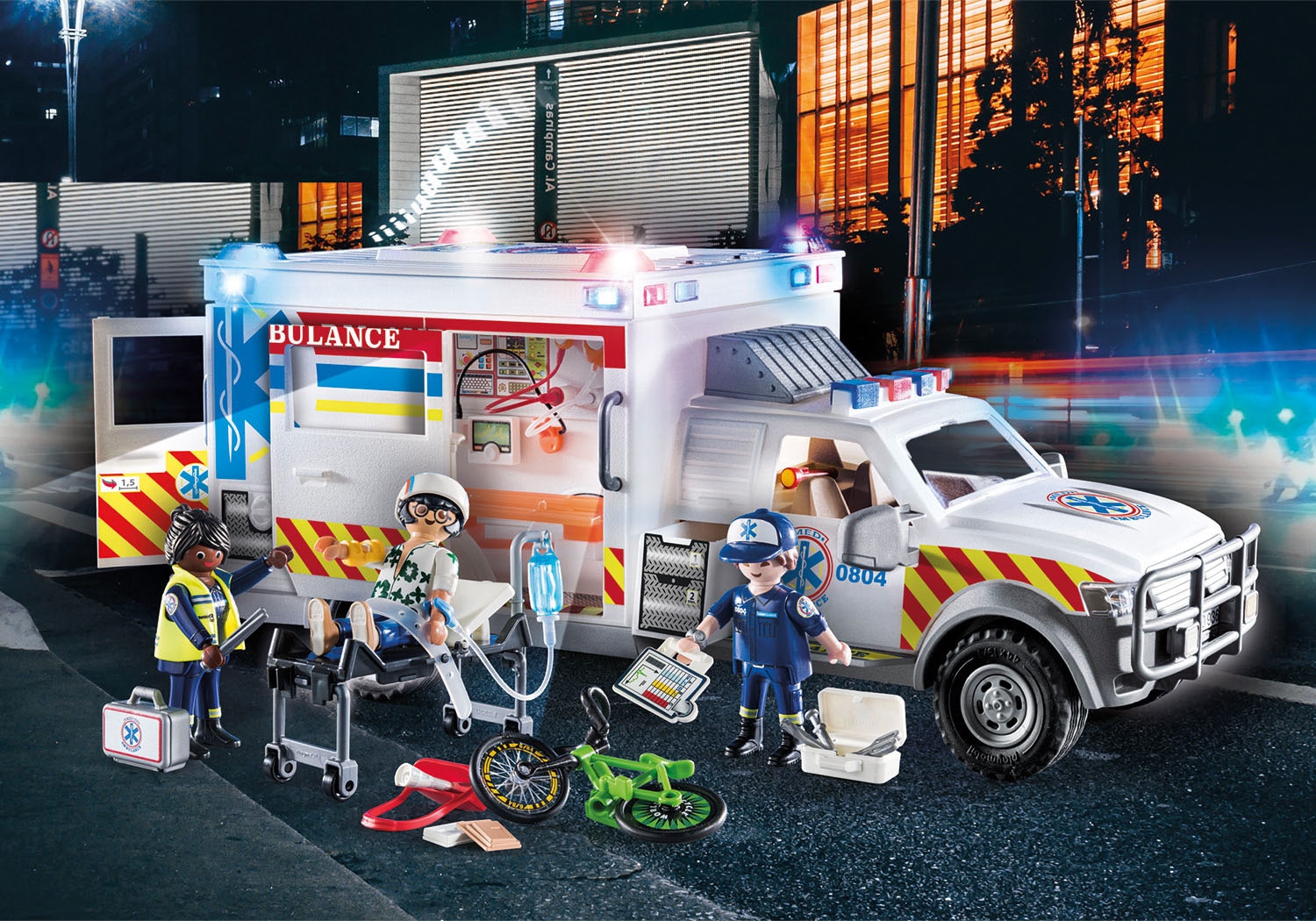 Playmobil® Konstruktions-Spielset »Rettungs-Fahrzeug: US Ambulance (70936), My Action Heroes«, (93 St.), mit Licht- und Soundeffekten, Made in Germany