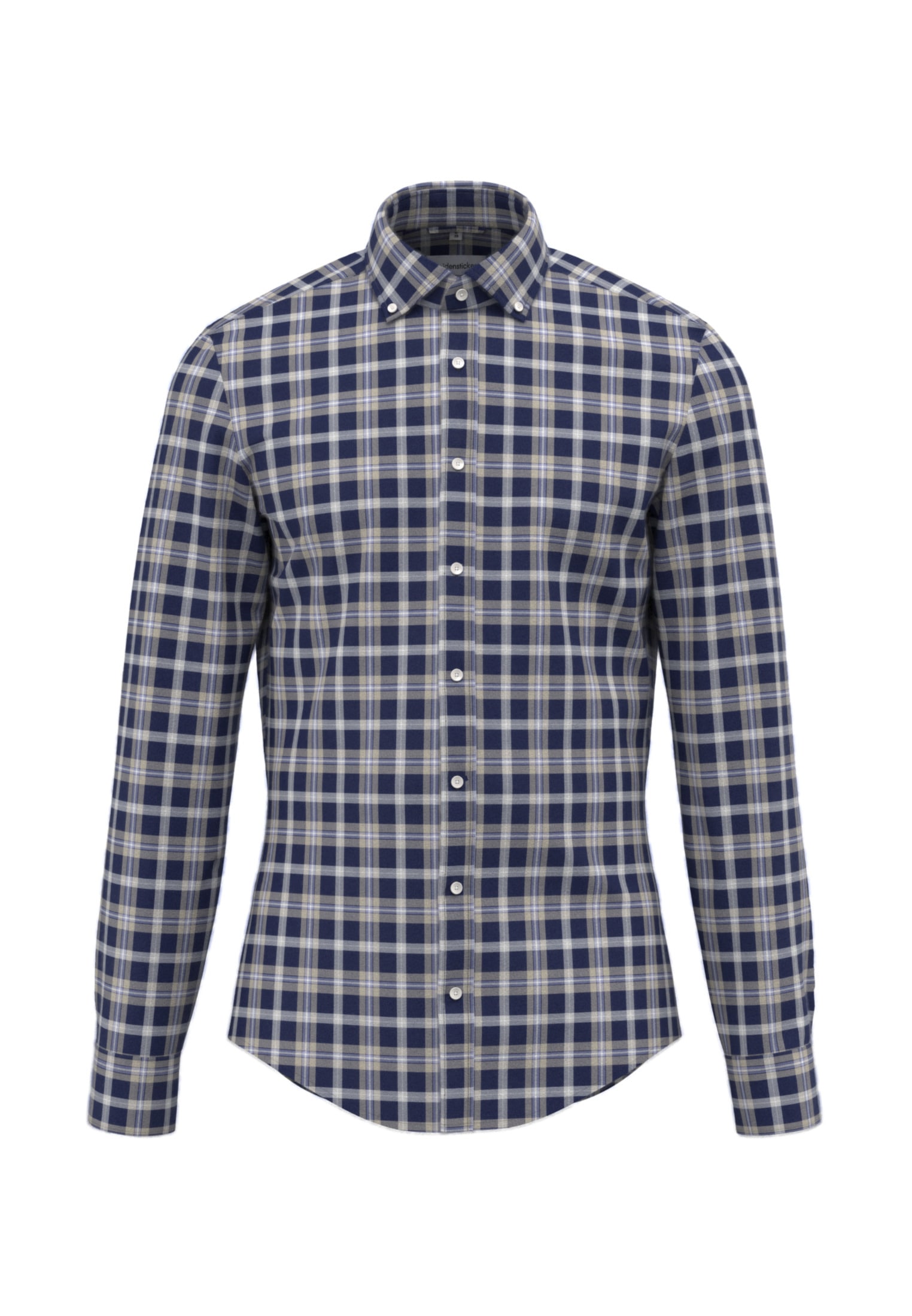 seidensticker Flanellhemd »Shaped«, Shaped Langarm Button-Down-Kragen Karo