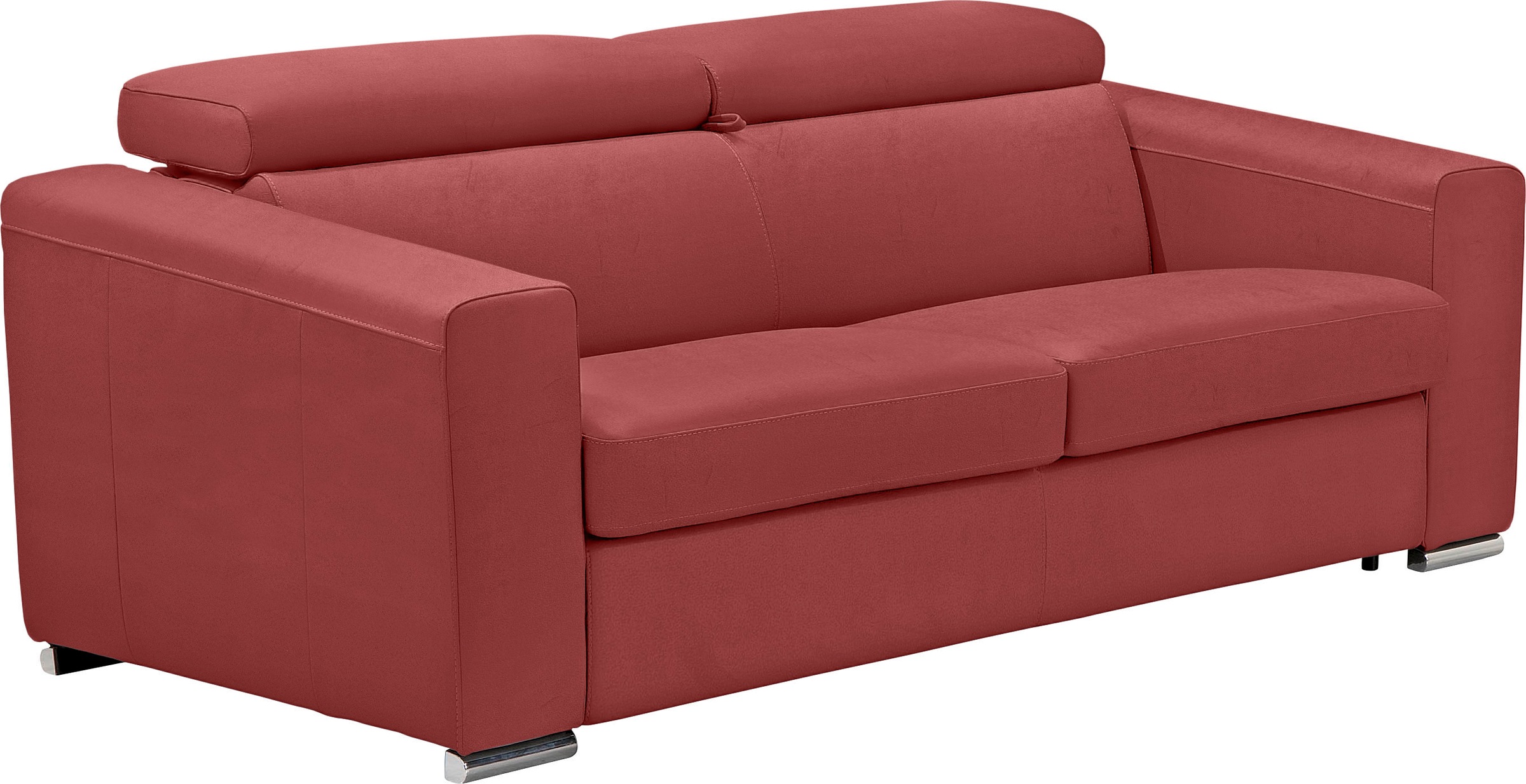 Egoitaliano Schlafsofa »Cabiria, Design und super Sitz- und Liegekomfort«, Sofa inkl. Schlaffunktion, Kopfteile verstellbar, mit Metallfüßen
