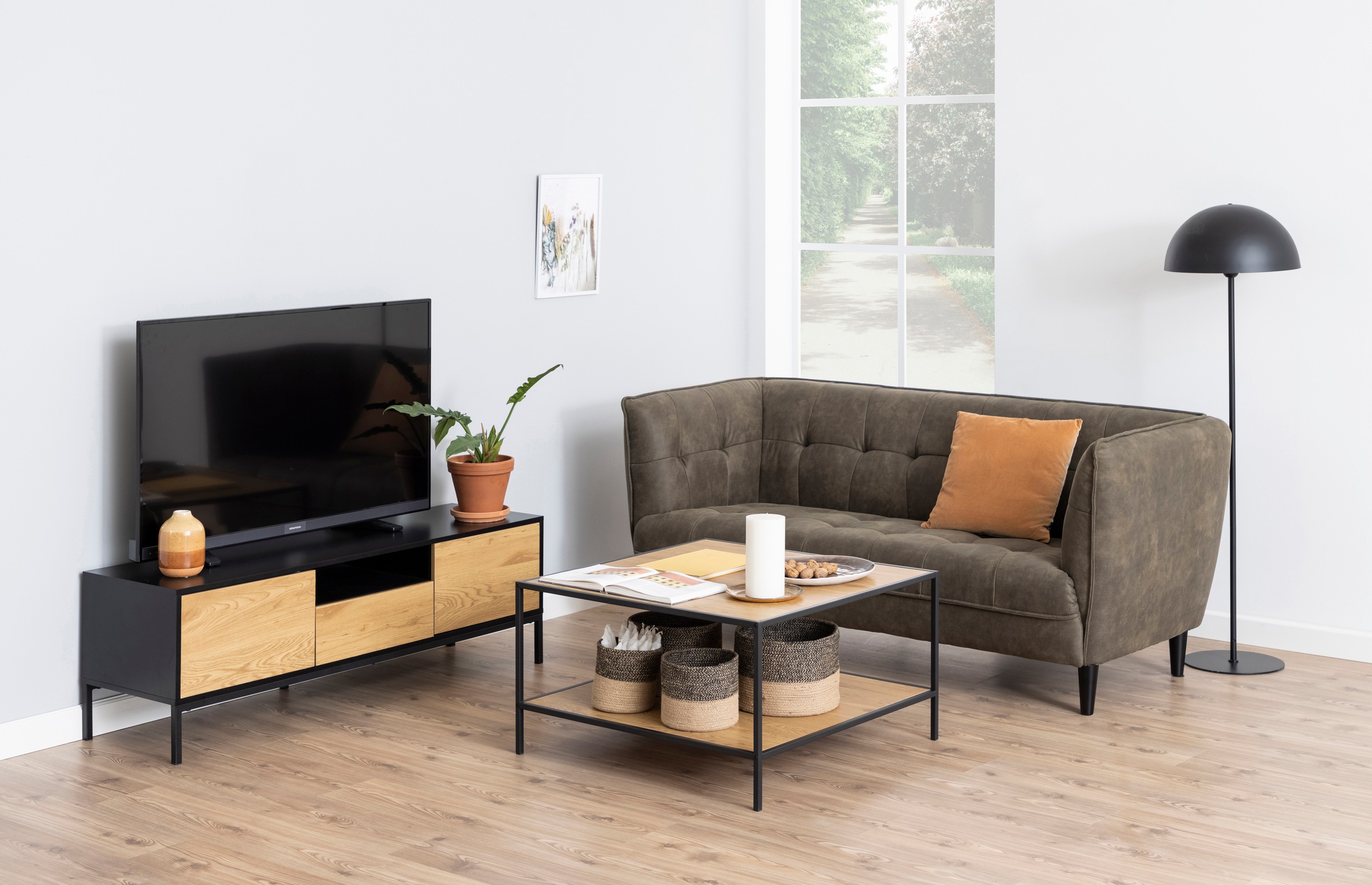 ACTONA GROUP TV-Schrank, 1 Schublade, 1 offenem Fach und 2 geschlossenen Fächern, Breite 140 cm