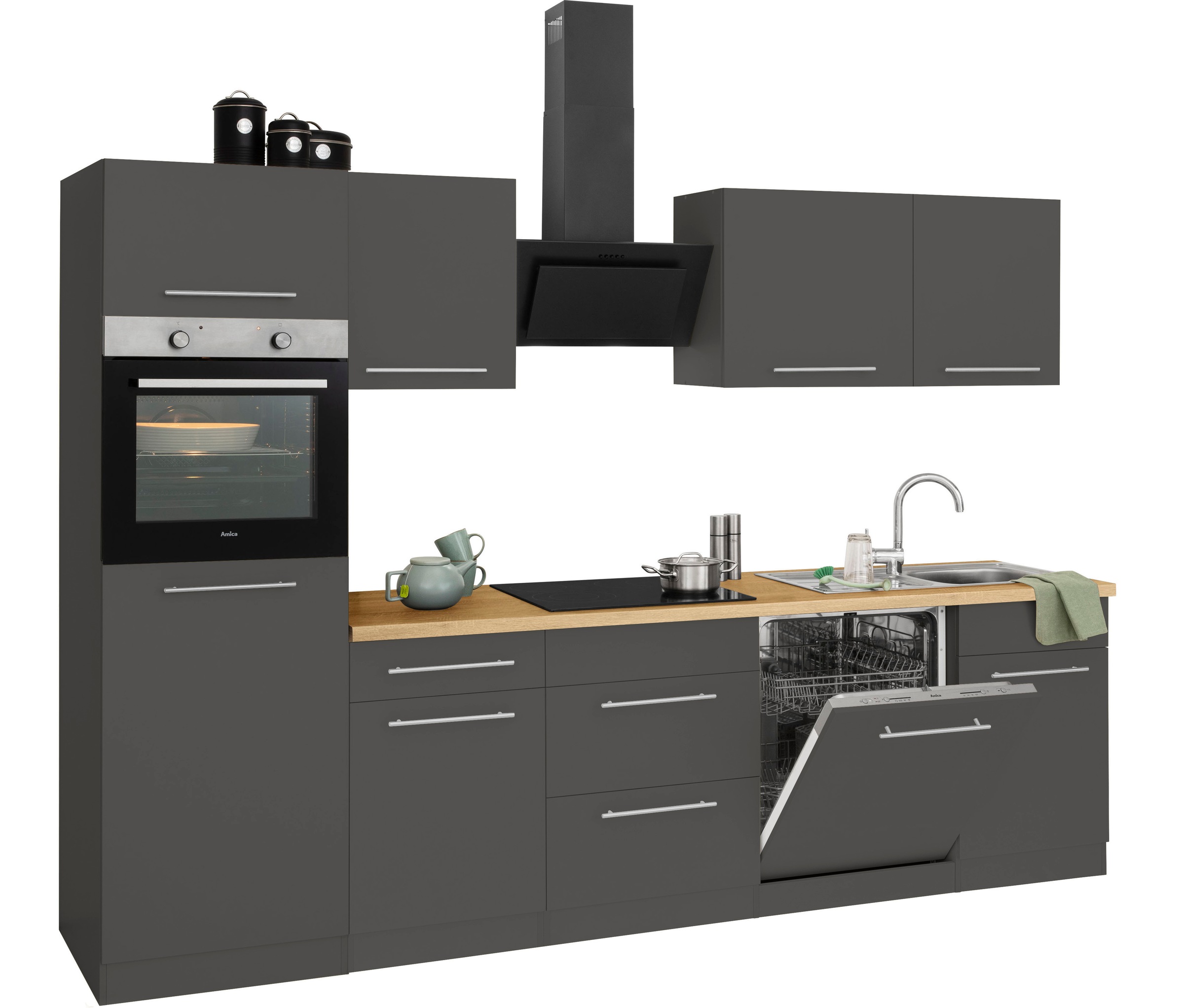 wiho Küchen cm »Unna«, E-Geräten, 280 Breite Küchenzeile OTTO mit bei