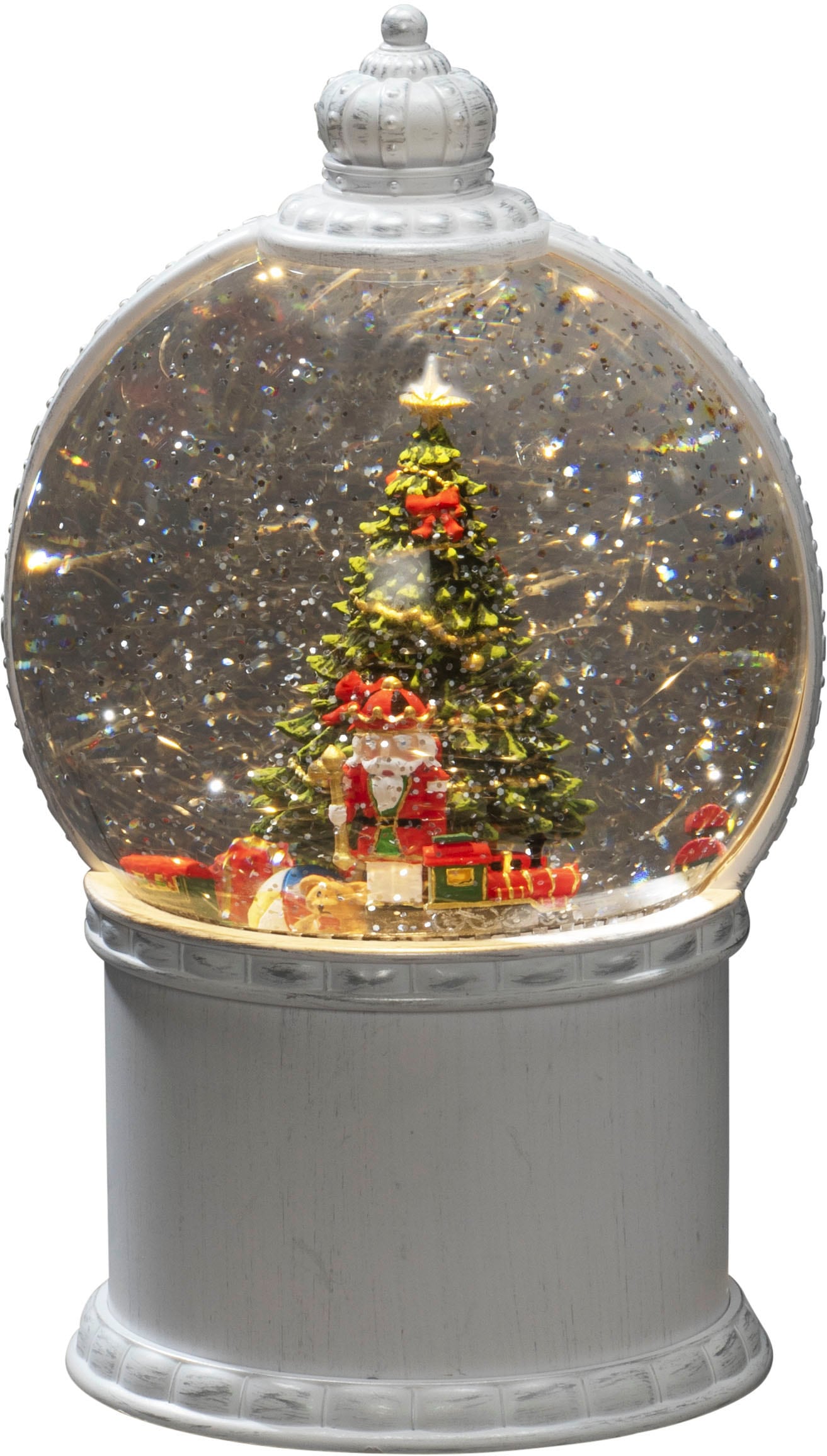 KONSTSMIDE LED Kugelleuchte »LED Kugellaterne, "Weihnachtsszenerie", weiß, 1 warm weiße Diode«, 1 flammig-flammig, wählbare Energieversorgung zwischen USB oder Batteriebetrieb, 5h Timer