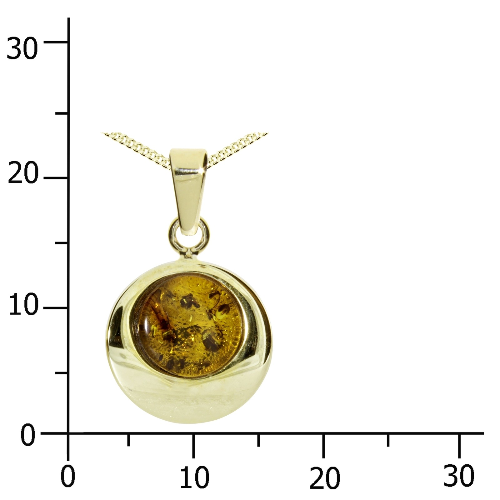 OSTSEE-SCHMUCK Kette und Anhänger Set »- Alina 12 mm - Gold 333/000 - Bernstein«