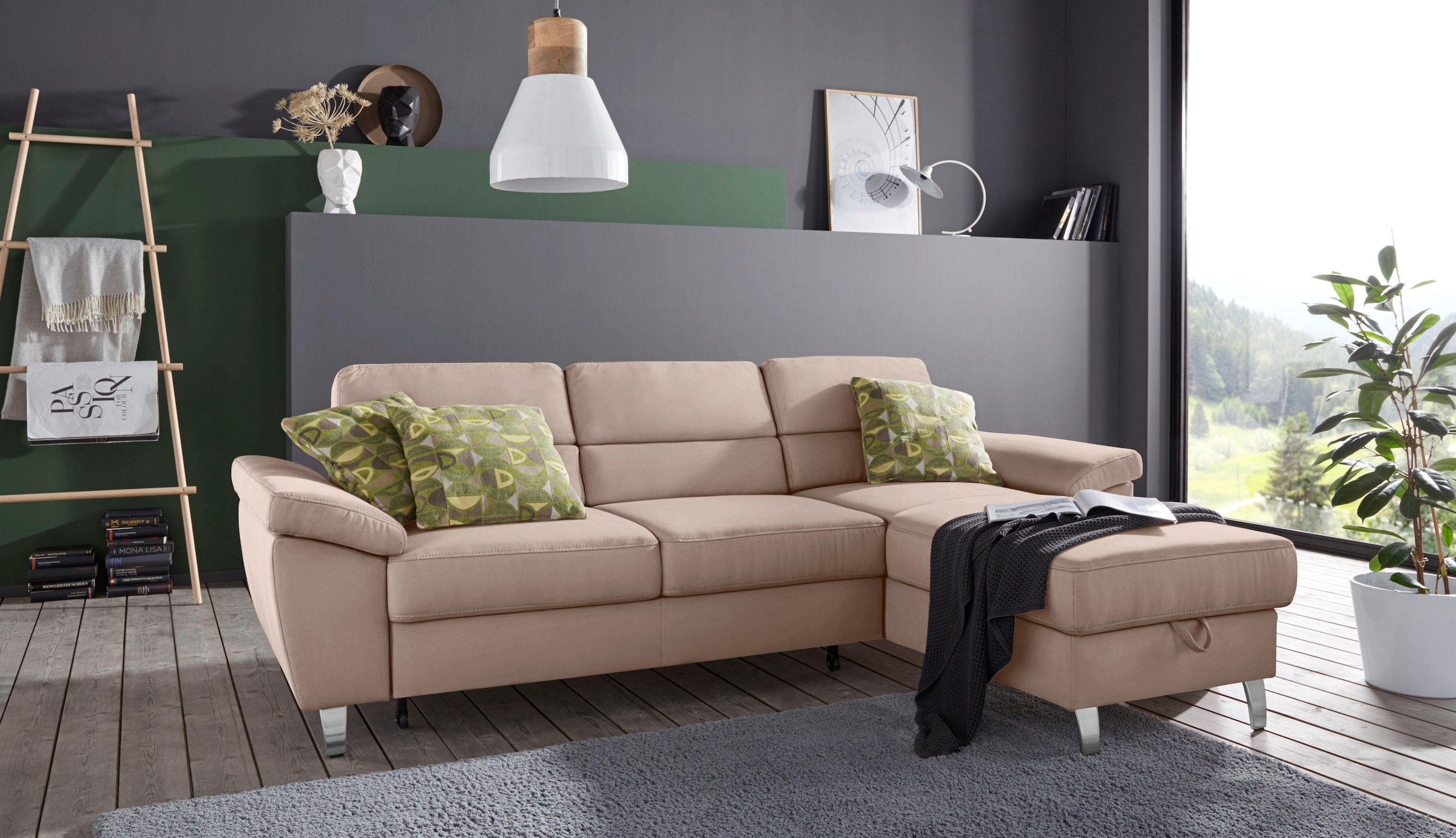 sit&more Ecksofa »Sorano L-Form« wahlweise mit Bettfunktion und Bettkasten